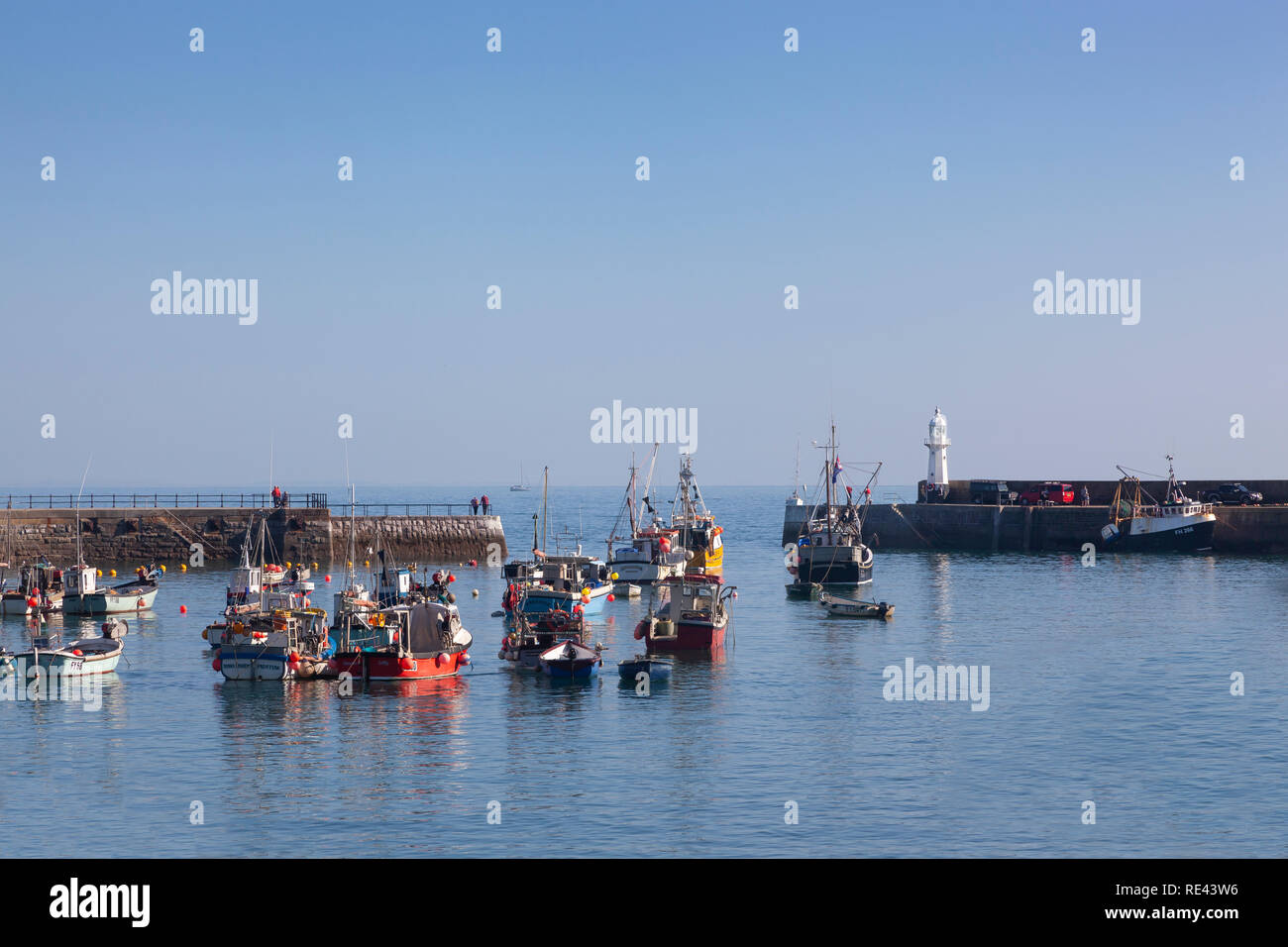 180 Grad Blau in Mevagissey Stockfoto