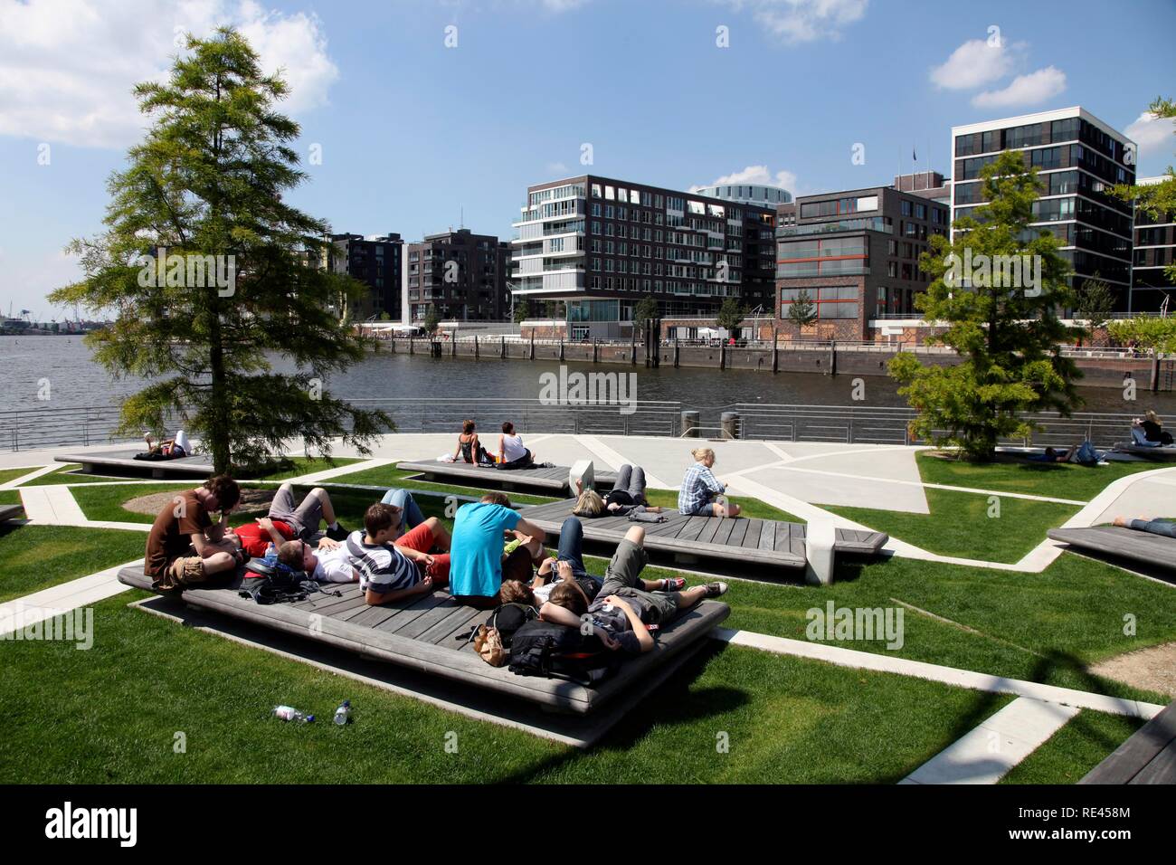 Hafencity, neuen, modernen Stadtteil an der Elbe, in der alten Docks, Hamburg Stockfoto