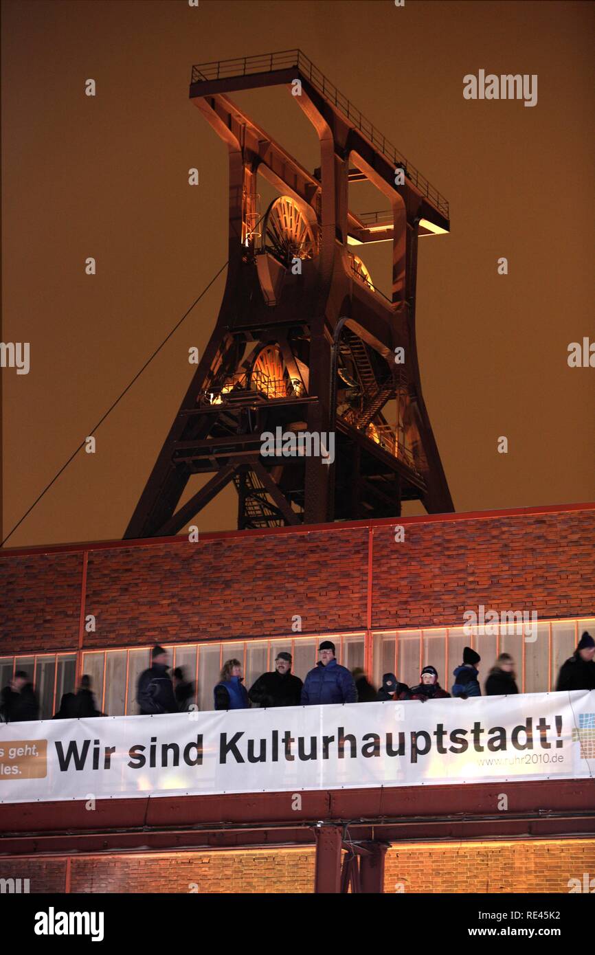 GlueckAuf 2010 Kulturfestival zu Beginn des Europäischen Kulturhauptstadtjahres, der auf dem Gelände der Zeche Zollverein Stockfoto