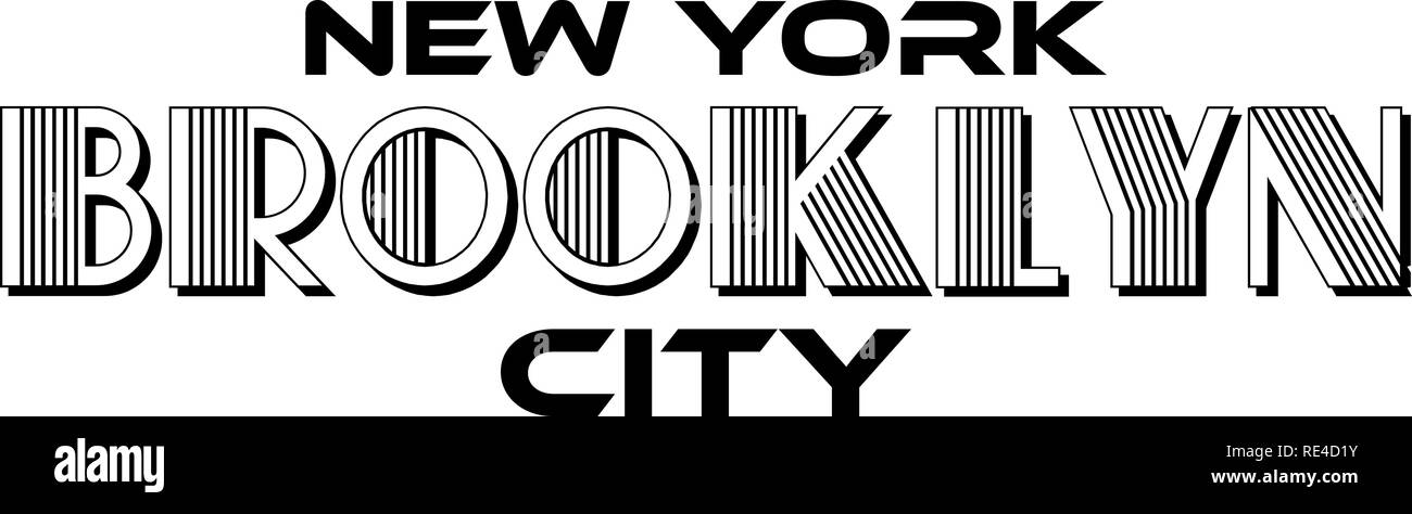 Brooklyn New York City Urban Typografie für Siebdruck Bekleidung modernes Design. Stock Vektor