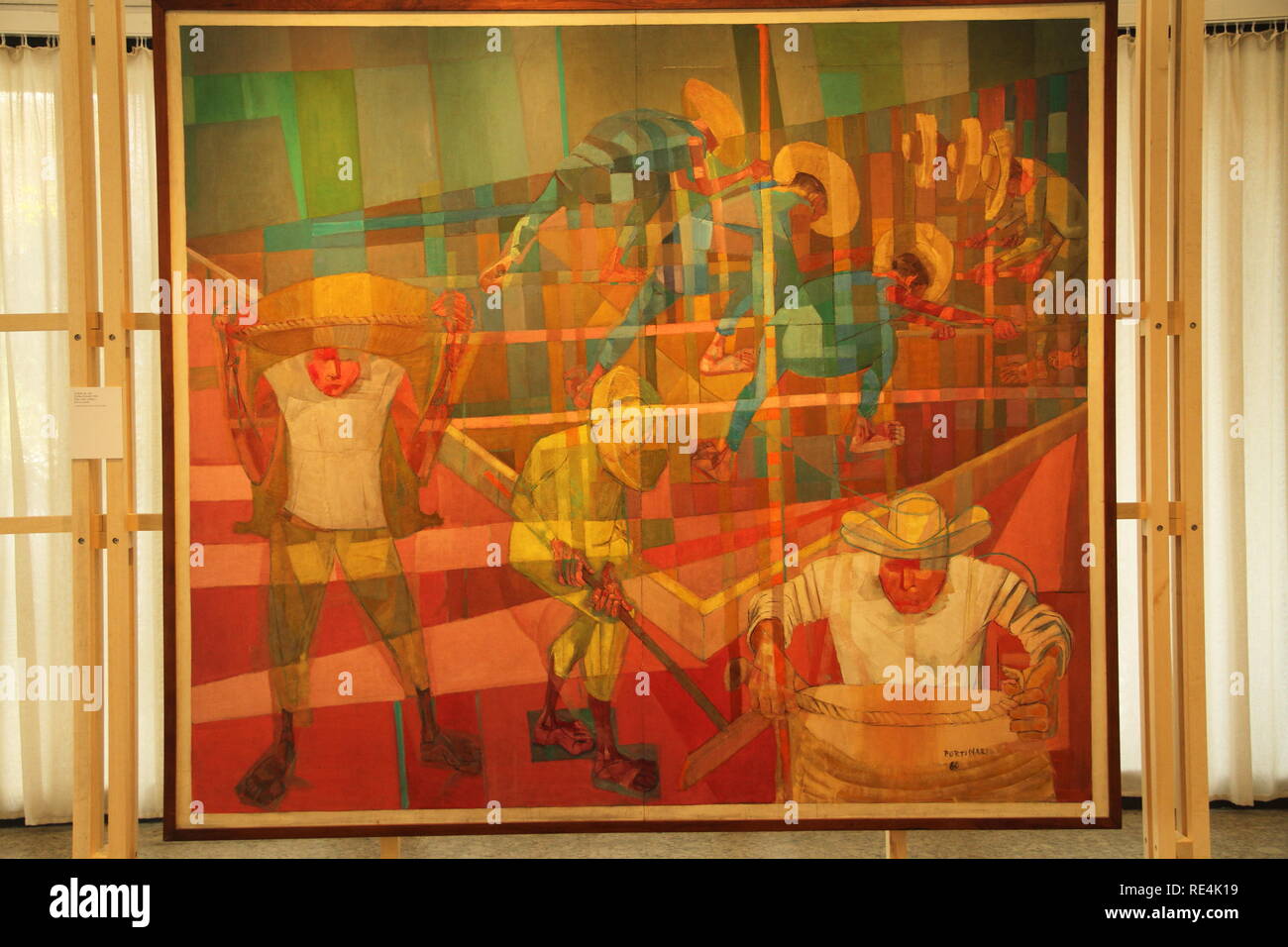 Colheita de Café, Kaffee Ernte, Candido Portinari, 1960, Öl auf Holz - Private Collection, Banco Itaú, MASP, São Paulo, Brasilien Stockfoto