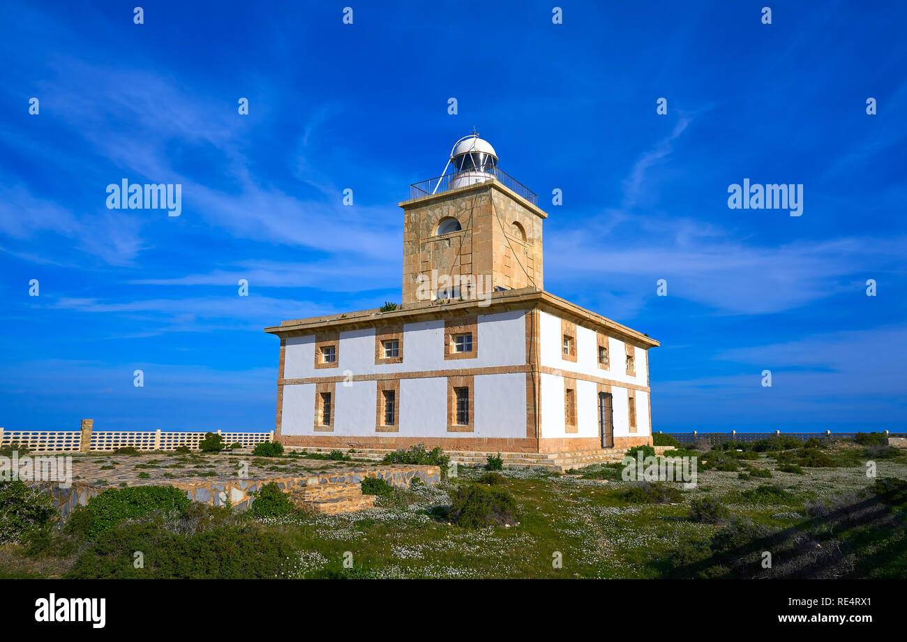 Leuchtturm Faro von Nova Insel Tabarca in Alicante Spanien Stockfoto