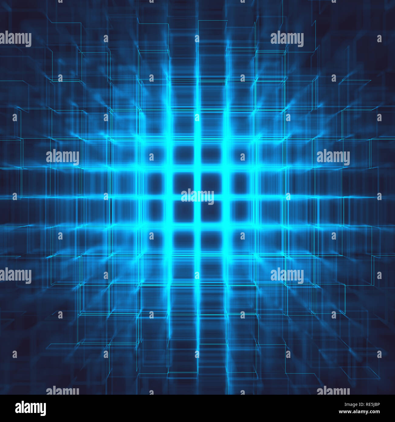 Abstraktes Bild der angeschlossenen Stromleitungen, in der Technologie Konzept miteinander verbunden. 3D-Illustration abstrakt Hintergrund. Stockfoto