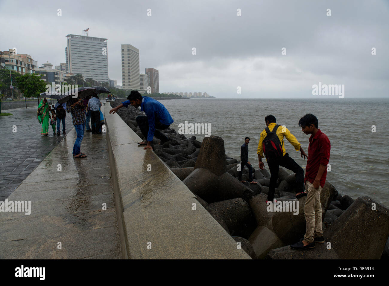 Monsun in Mumbai. Stockfoto