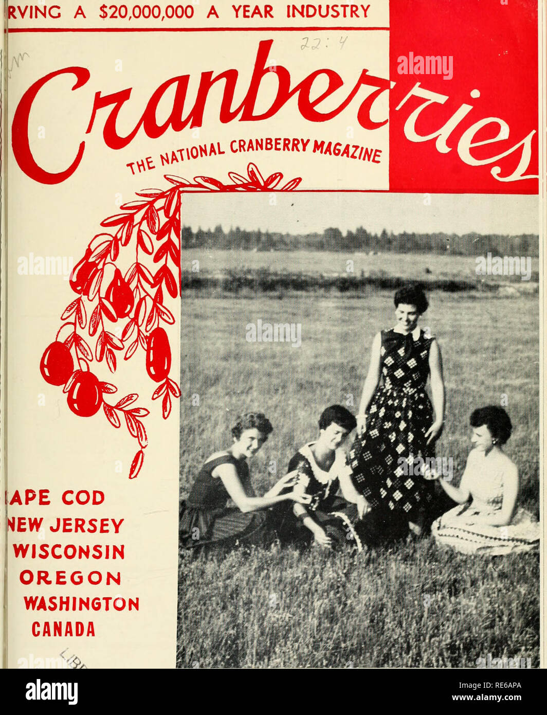 . Preiselbeeren;: die nationalen cranberry Magazin. Preiselbeeren. RVINC ein $ 20.000.000 PRO JAHR INDUSTRIE. APE COD^ EW JERSEY WISCONSIN OREGON WASHINGTON KANADA PRINZESSINNEN auf Wisconsin Cranberry Marsh (Siehe I'a-e2) (CKANHKKKIES I "hoto) 30 Cent AUGUST 1957. Bitte beachten Sie, dass diese Bilder sind von der gescannten Seite Bilder, die digital für die Lesbarkeit verbessert haben mögen - Färbung und Aussehen dieser Abbildungen können nicht perfekt dem Original ähneln. extrahiert. Portland, CT [etc. ]: Taylor Pub. Co [etc. ] Stockfoto