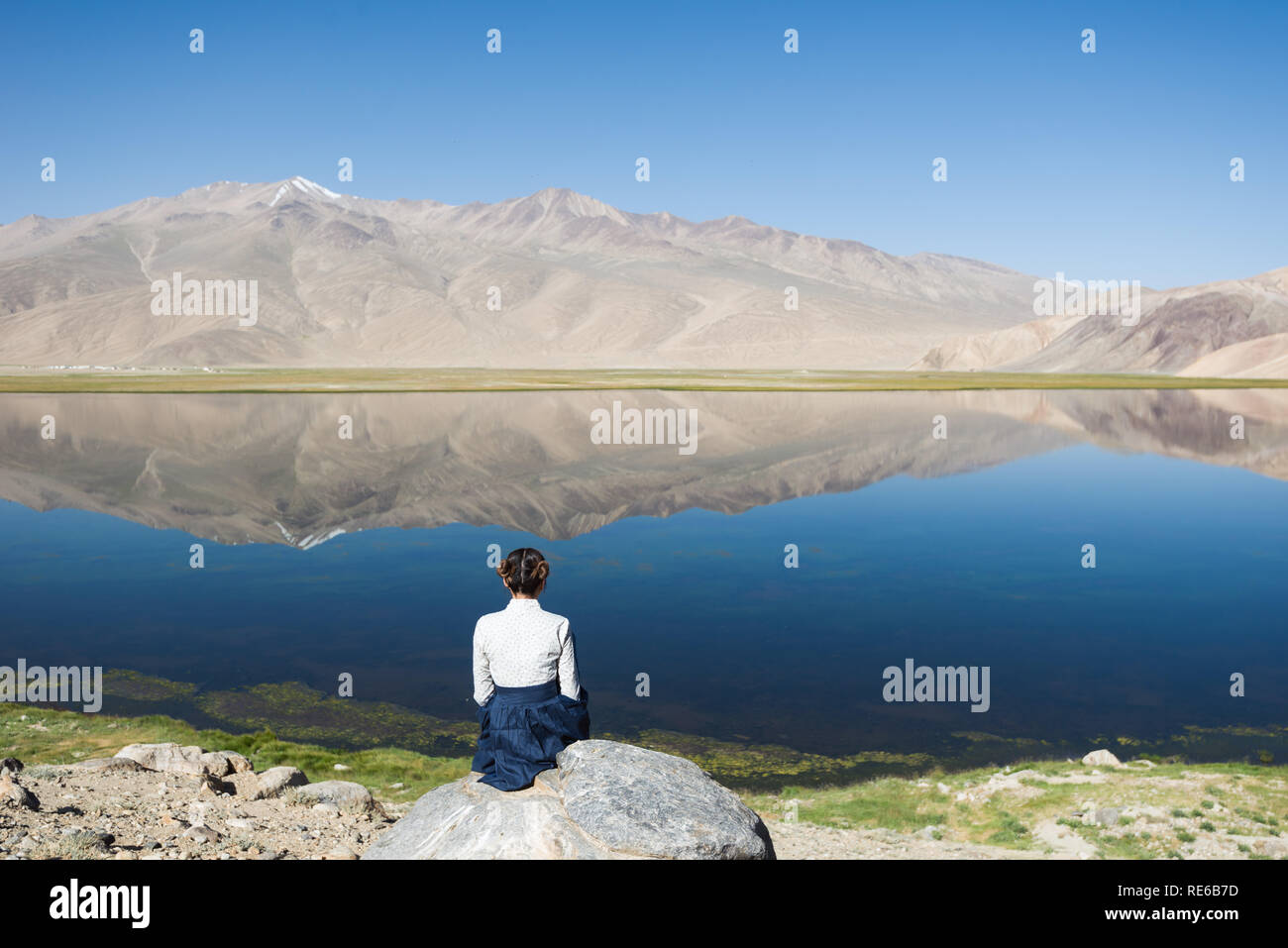 Bulunkul entlang der Pamir Highway, in Tadschikistan im August 2018 genommen, hdr genommen Stockfoto