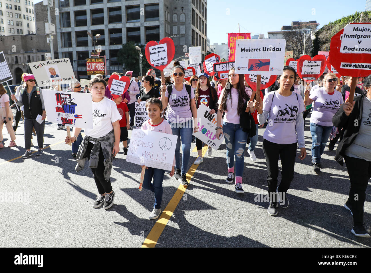 Los Angeles, Kalifornien, USA. 19. Januar, 2019. Die Teilnehmer besuchen März der 3. jährlichen Frauen in Los Angeles, Kalifornien am 19. Januar 2019. CreditL Sheri Determan/Alamy leben Nachrichten Stockfoto