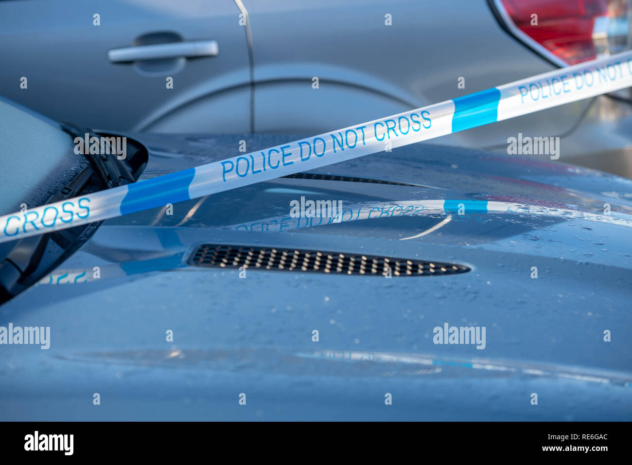 Essex, UK. 20. Januar 2019 Essex Polizei ermittelt gegen einen angeblichen Erstechen an einem Haus in Doddinghurst Brentwood Essex. Ein 20 Jahre alter Mann hat wegen des Verdachts der GBH Credit Ian Davidson/Alamy Leben Nachrichten verhaftet worden Stockfoto