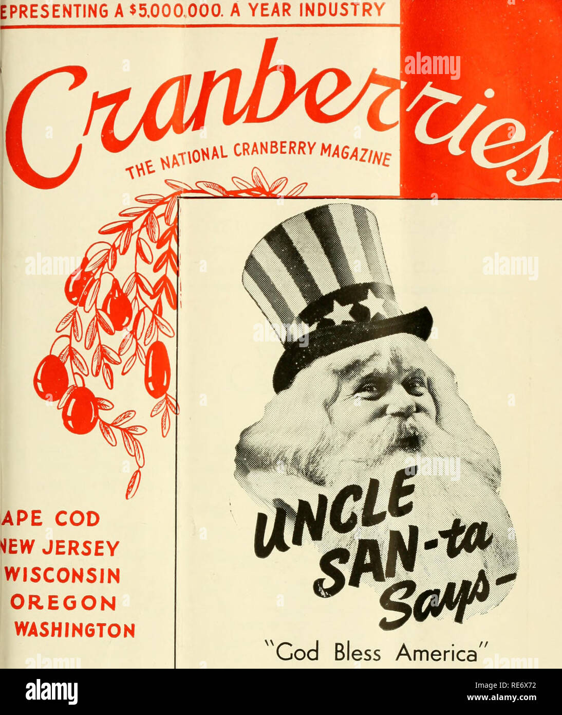 . Preiselbeeren;: die nationalen cranberry Magazin. Preiselbeeren. Eine EPRESENTING 5.000.000 $. Ein Jahr der Industrie. APE COD * EW JERSEY WISCONSIN OREGON WASHINGTON Cod Bless America" DEZEMBER 1940 20 Cent. Bitte beachten Sie, dass diese Bilder sind von der gescannten Seite Bilder, die digital für die Lesbarkeit verbessert haben mögen - Färbung und Aussehen dieser Abbildungen können nicht perfekt dem Original ähneln. extrahiert. Portland, CT [etc. ]: Taylor Pub. Co [etc. ] Stockfoto