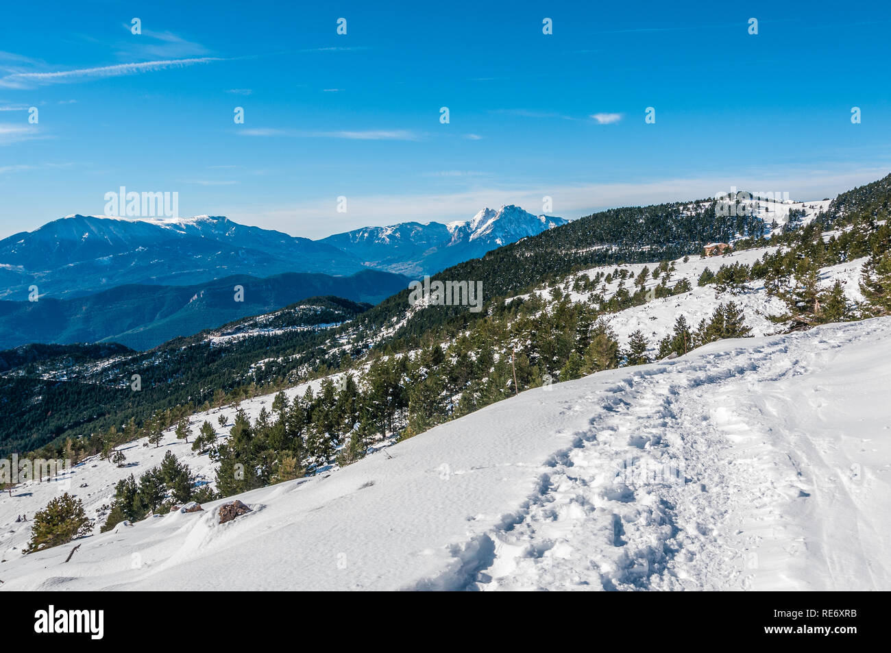 Pyrenäen, Pedraforca Berg auf dem Hintergrund, Katalonien, Spanien Stockfoto