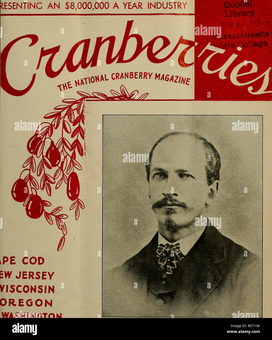 . Preiselbeeren;: die nationalen cranberry Magazin. Preiselbeeren. Was ein $ 8.000.000 EIN JAHR INDUSTRIE. iPE COD EW JERSEY VISC 0 N5 JOH OREGON WASHINGTON THOMAS HUIT McFARLIN Er die McFarlin Vielzahl ril, 1943 20 Cent entwickelt. Bitte beachten Sie, dass diese Bilder sind von der gescannten Seite Bilder, die digital für die Lesbarkeit verbessert haben mögen - Färbung und Aussehen dieser Abbildungen können nicht perfekt dem Original ähneln. extrahiert. Portland, CT [etc. ]: Taylor Pub. Co [etc. ] Stockfoto