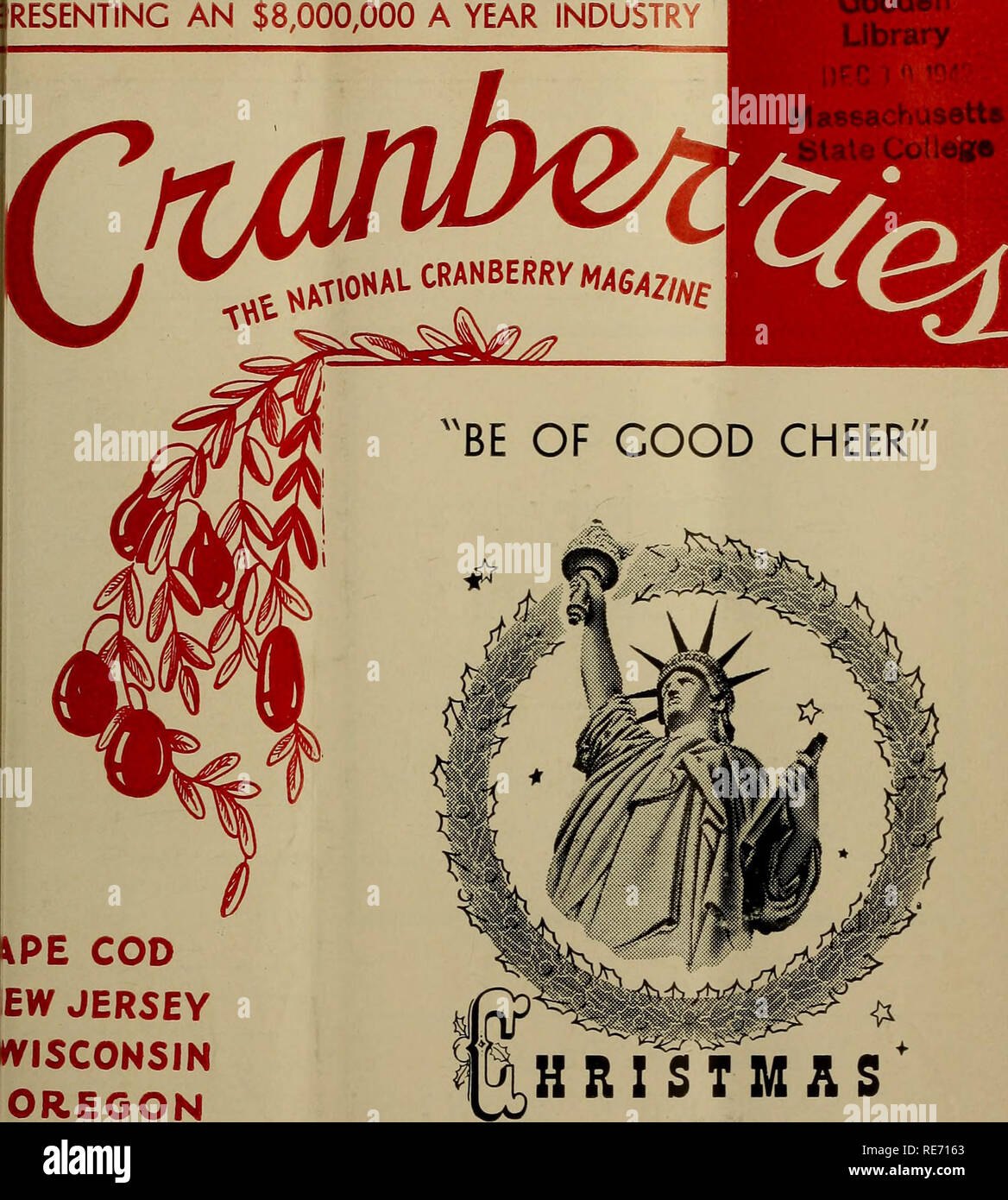 . Preiselbeeren;: die nationalen cranberry Magazin. Preiselbeeren. Was ein $ 8.000.000 EIN JAHR INDUSTRIE. PE-COD EW JERSEY tVISCONSJN OREGON WASHINGTON H R kranke MAS 1 942 scember, 1942 20 Cent. Bitte beachten Sie, dass diese Bilder sind von der gescannten Seite Bilder, die digital für die Lesbarkeit verbessert haben mögen - Färbung und Aussehen dieser Abbildungen können nicht perfekt dem Original ähneln. extrahiert. Portland, CT [etc. ]: Taylor Pub. Co [etc. ] Stockfoto