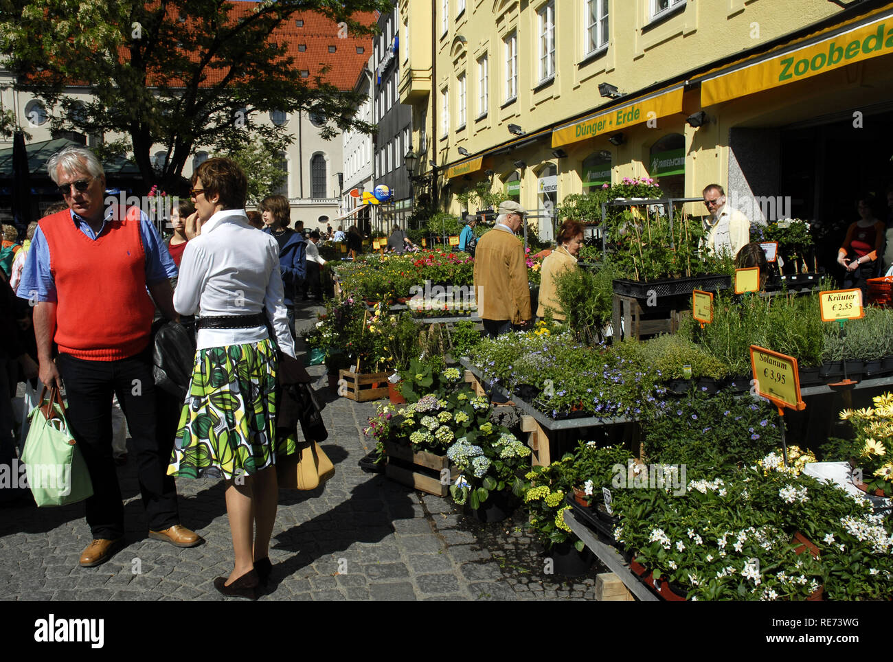 - Viktualienmarkt und Umgebung. München, Deutschland Stockfoto