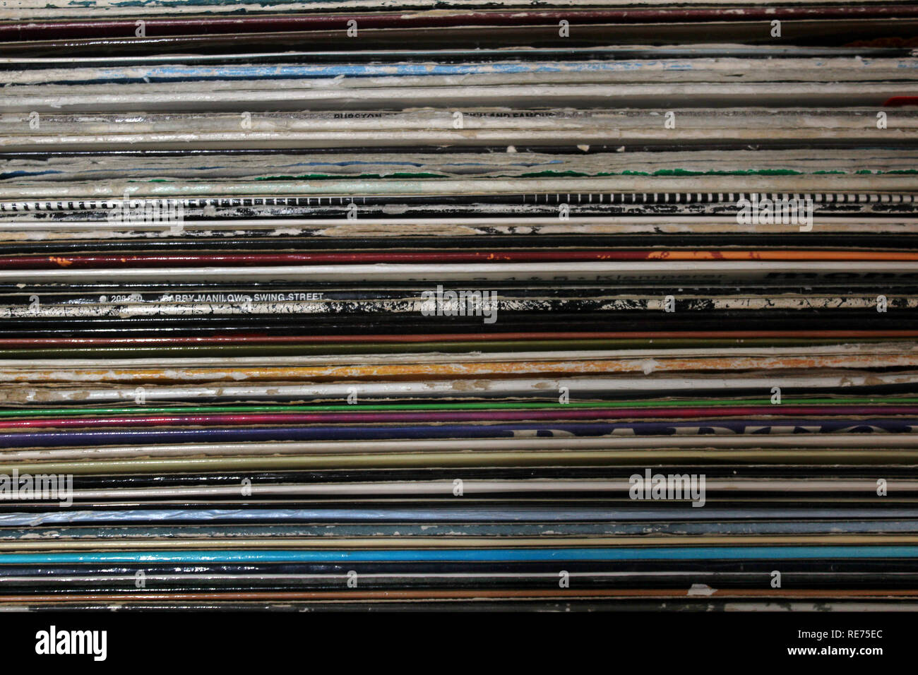 Alte vintage Vinyl record Ärmel, close-up Stockfoto