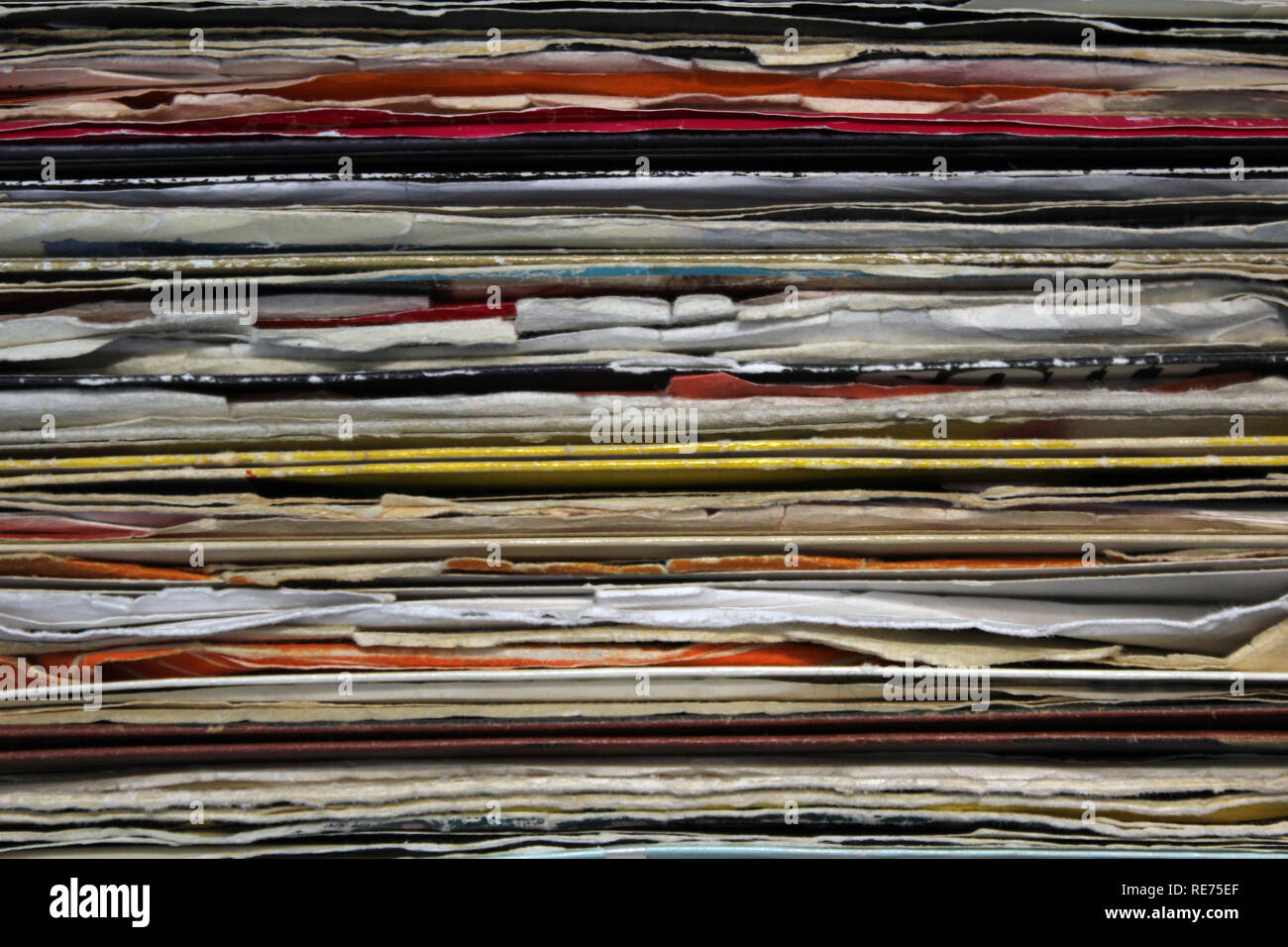 Alte vintage Vinyl record Ärmel, close-up Stockfoto