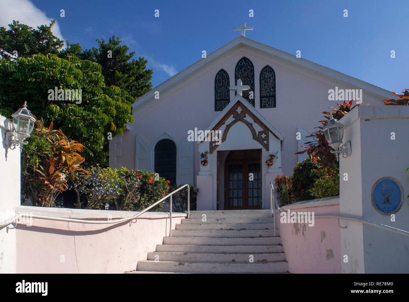 Bahamas, Eleuthera Island, Harbour Island, Dunmore Town, St Johns anglikanische Kirche Stockfoto