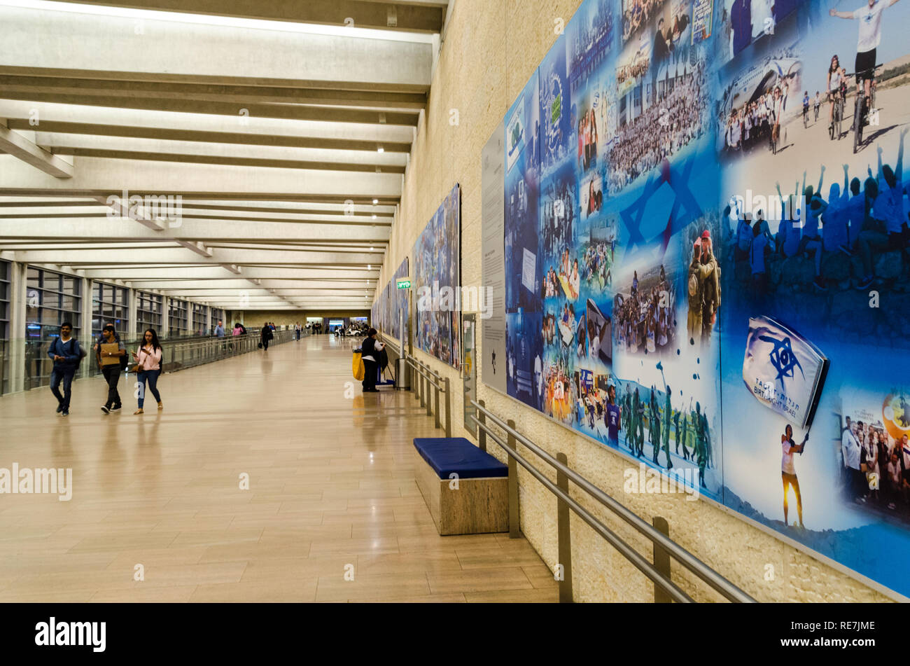 Ausstellung "120 Jahre Zionismus' an der Tel Aviv Flughafen (Ben Gurion), Israel Stockfoto