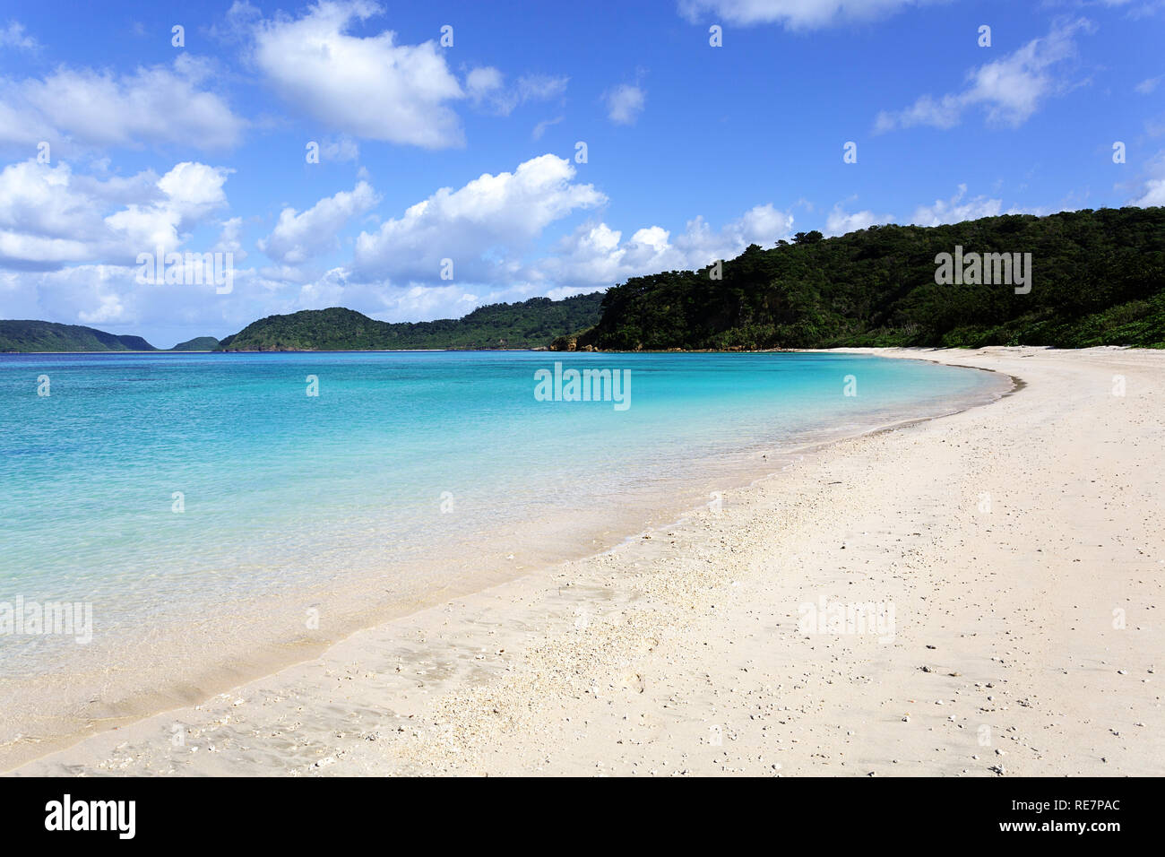 Erstaunlich, weißen Strand Landschaft mit türkisfarbenem Wasser Stockfoto