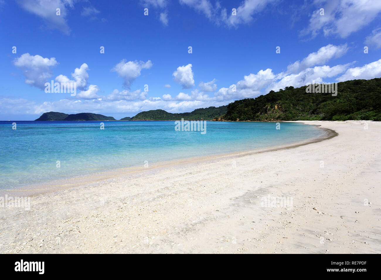 Erstaunlich, weißen Strand Landschaft mit türkisfarbenem Wasser Stockfoto