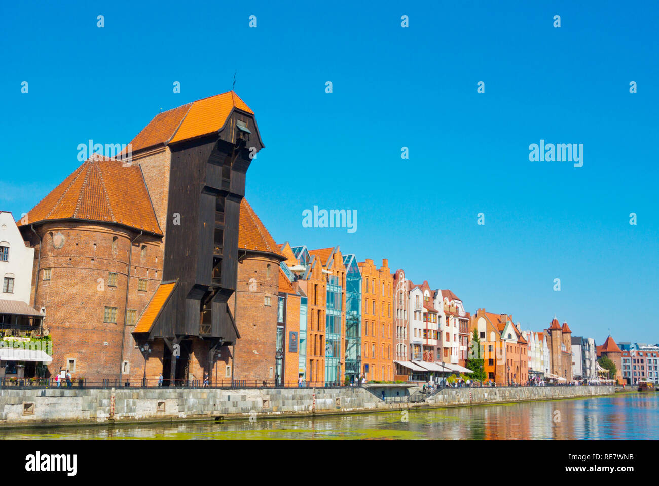 Zuraw, der große Kran, Dlugie Pobrzeze, Motlawa Riverside, zentrale Danzig, Polen Stockfoto