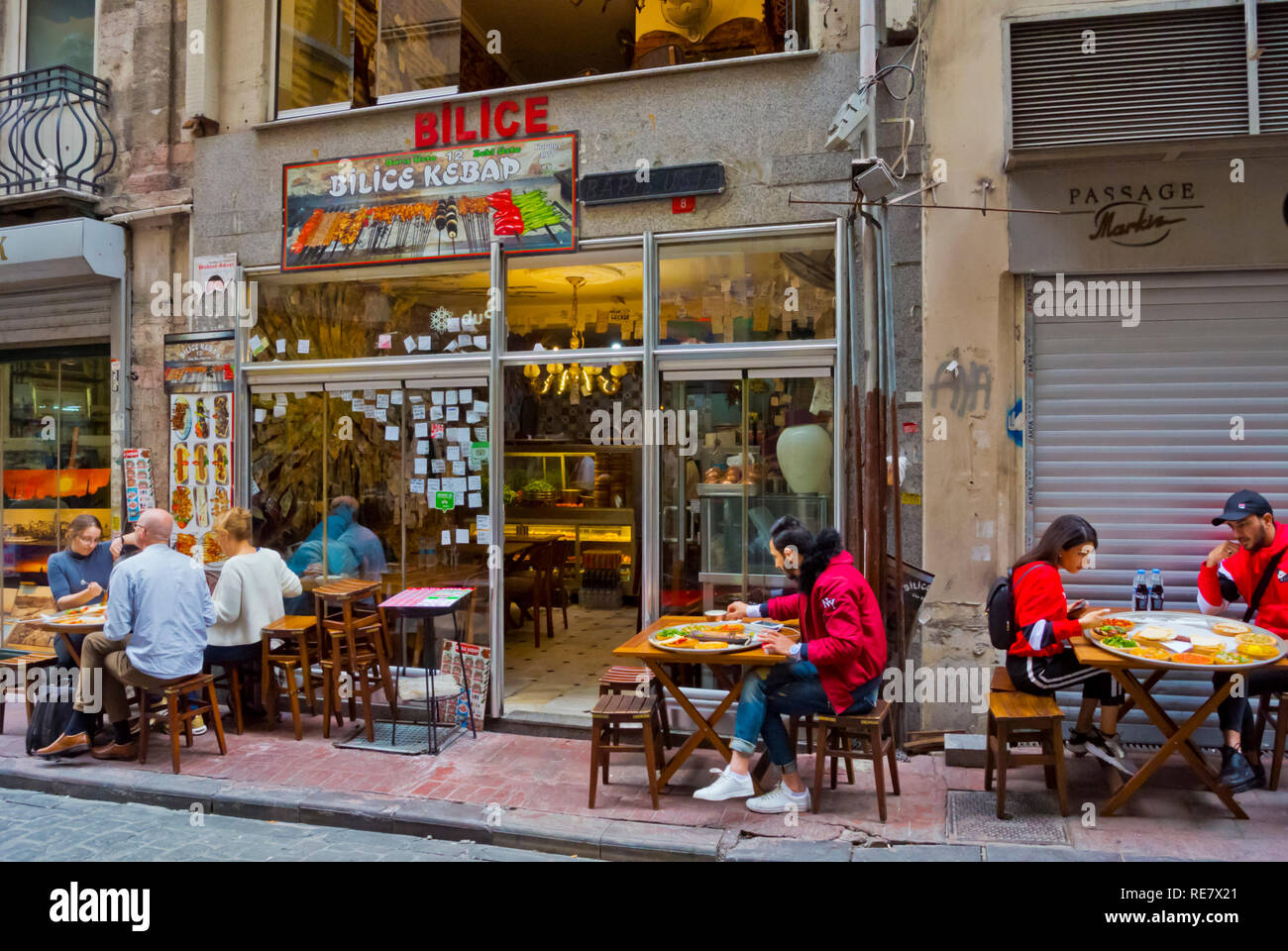 Jadreski Kebap Restaurant, Asmali Mescit Caddes, Pera, Beyoglu, Istanbul, Türkei, Eurasien Stockfoto