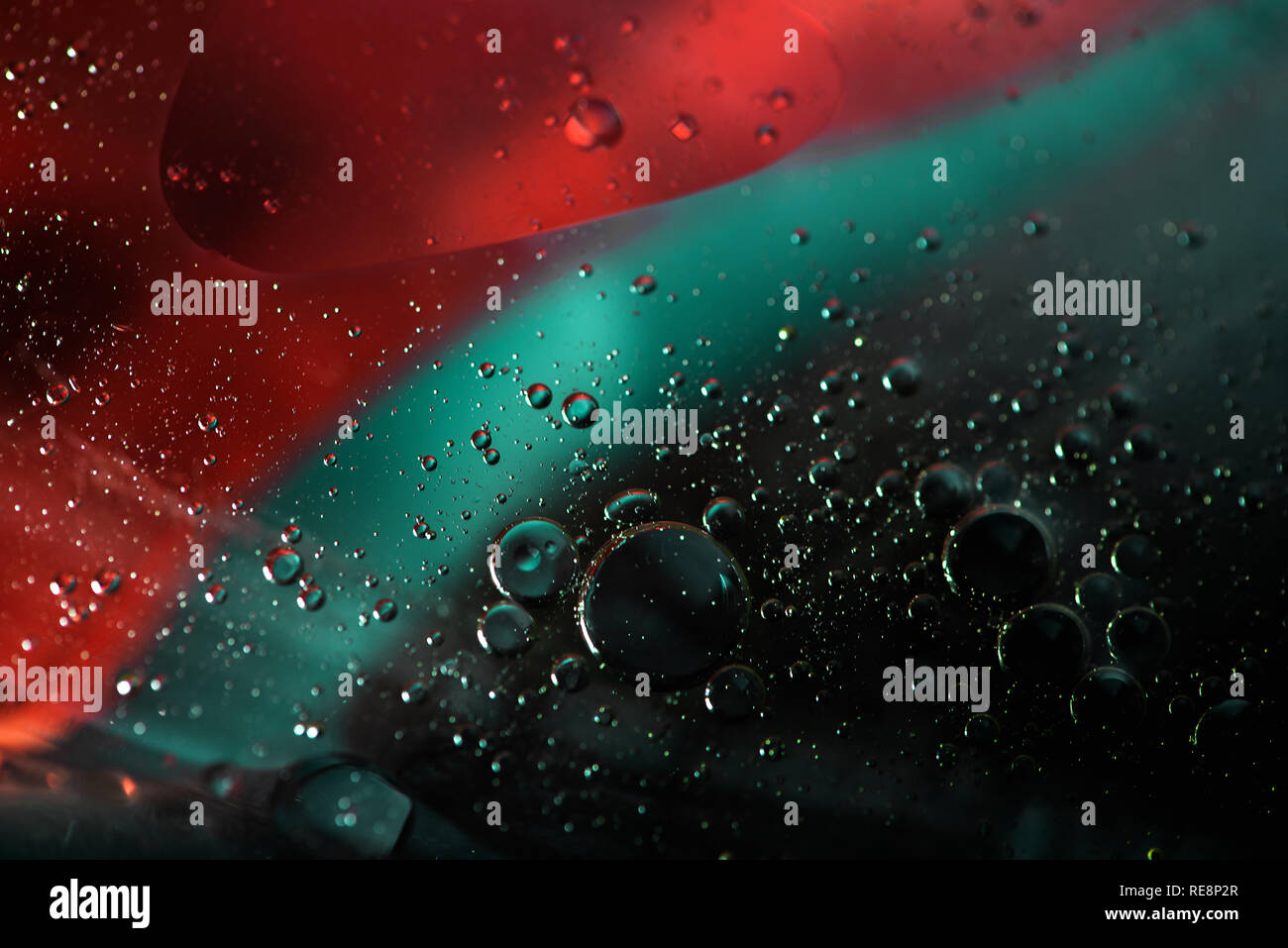 Öl in Wasser blasen abstrakte bunten Hintergrund Stockfoto