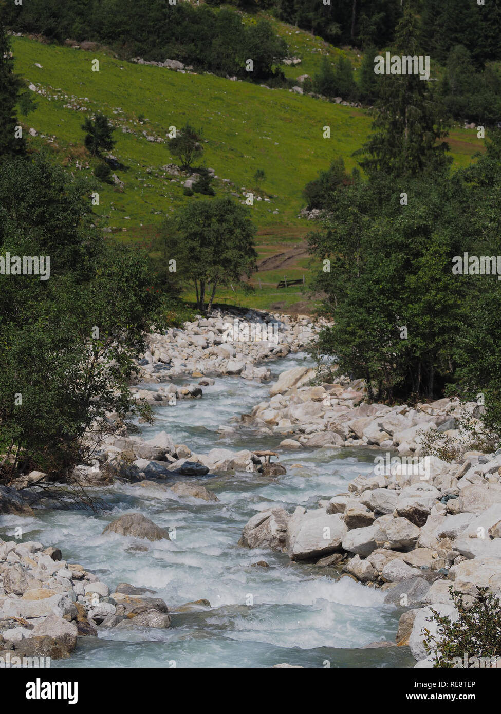 Mountain Stream in den Alpen Stockfoto