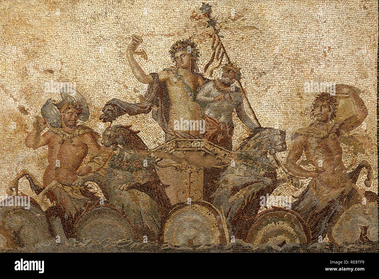 Dionysos, Epiphanie des Dionysos Mosaik Stockfoto
