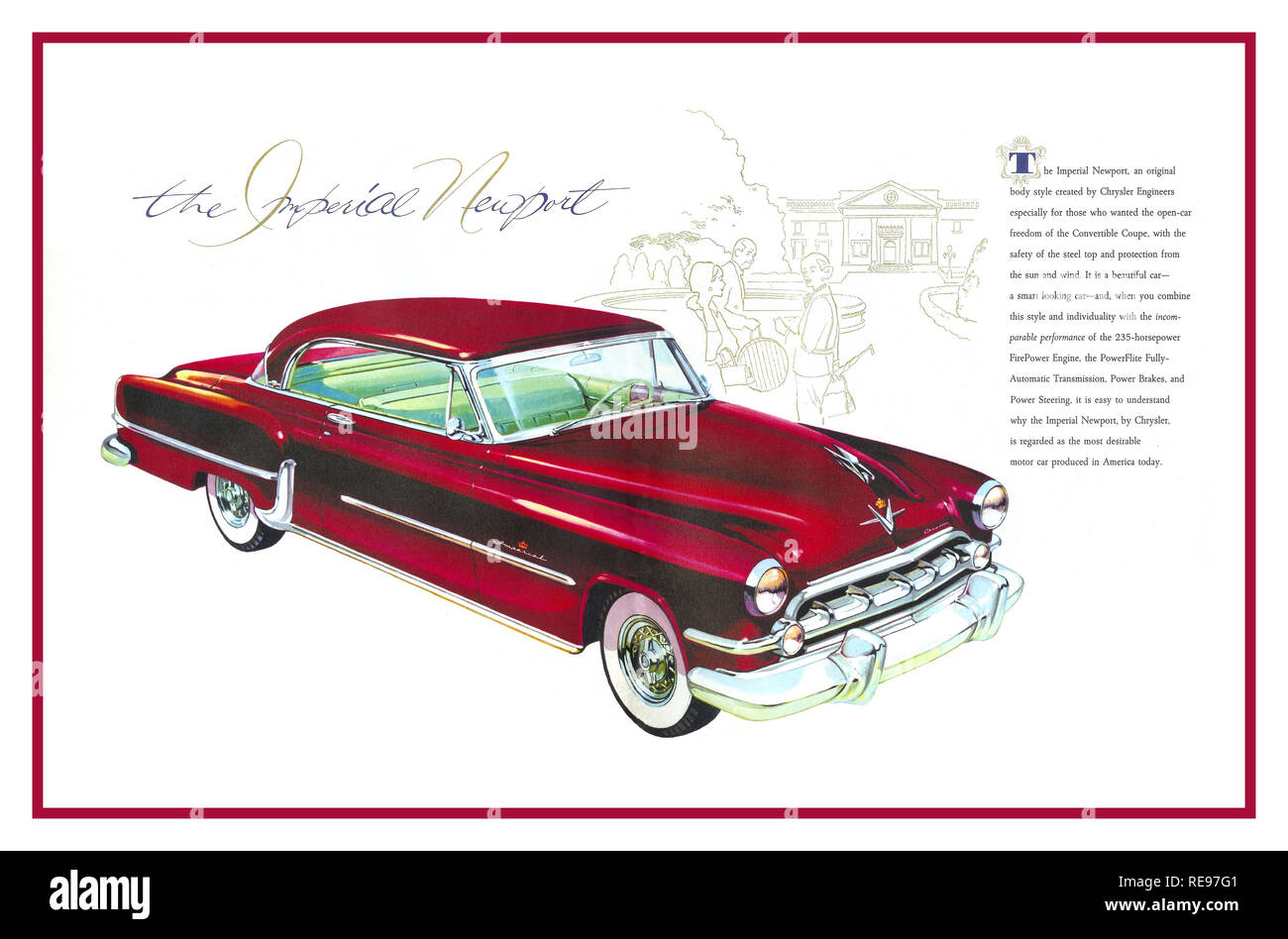 Jahrgang 1954 Chrysler Imperial Newport Zeitungsannonce 2 dr Coupé American Automobile kfz Auto Stockfoto
