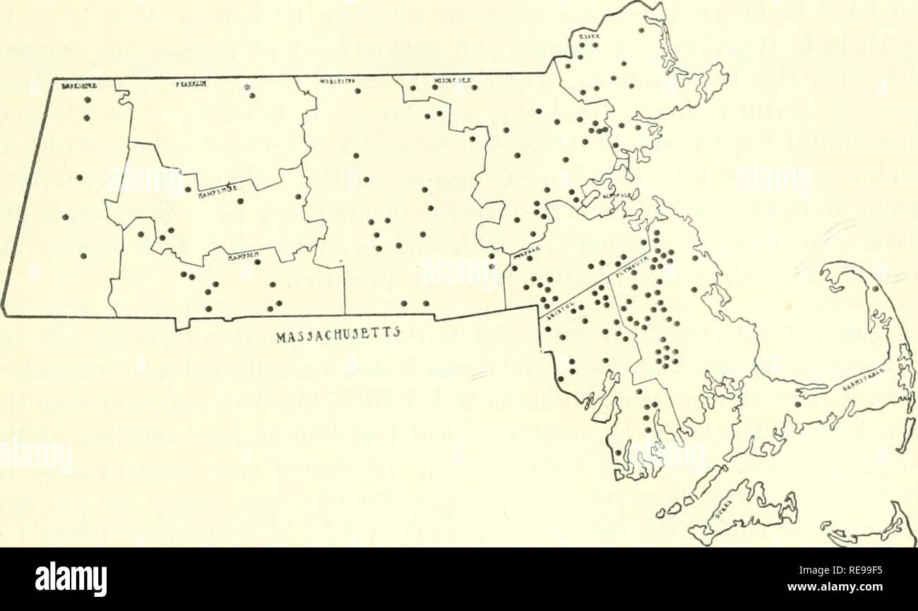 . Control-Serie Bulletin. Feeds - - Analyse Zeitschriften; Düngemittel - - Analyse Zeitschriften. 11 Abbildung 2 - Geografische Verteilung der positiven Flocksw (Jeder Punkt steht für eine Herde). Abbildung 3. Geographische Verteilung der Non-Reacting Herden. (Jeder Punkt steht für eine Herde). Bitte beachten Sie, dass diese Bilder sind von der gescannten Seite Bilder, die digital für die Lesbarkeit verbessert haben mögen - Färbung und Aussehen dieser Abbildungen können nicht perfekt dem Original ähneln. extrahiert. Massachusetts landwirtschaftliche Experiment Station. Amherst, Universität von Massachusetts Stockfoto