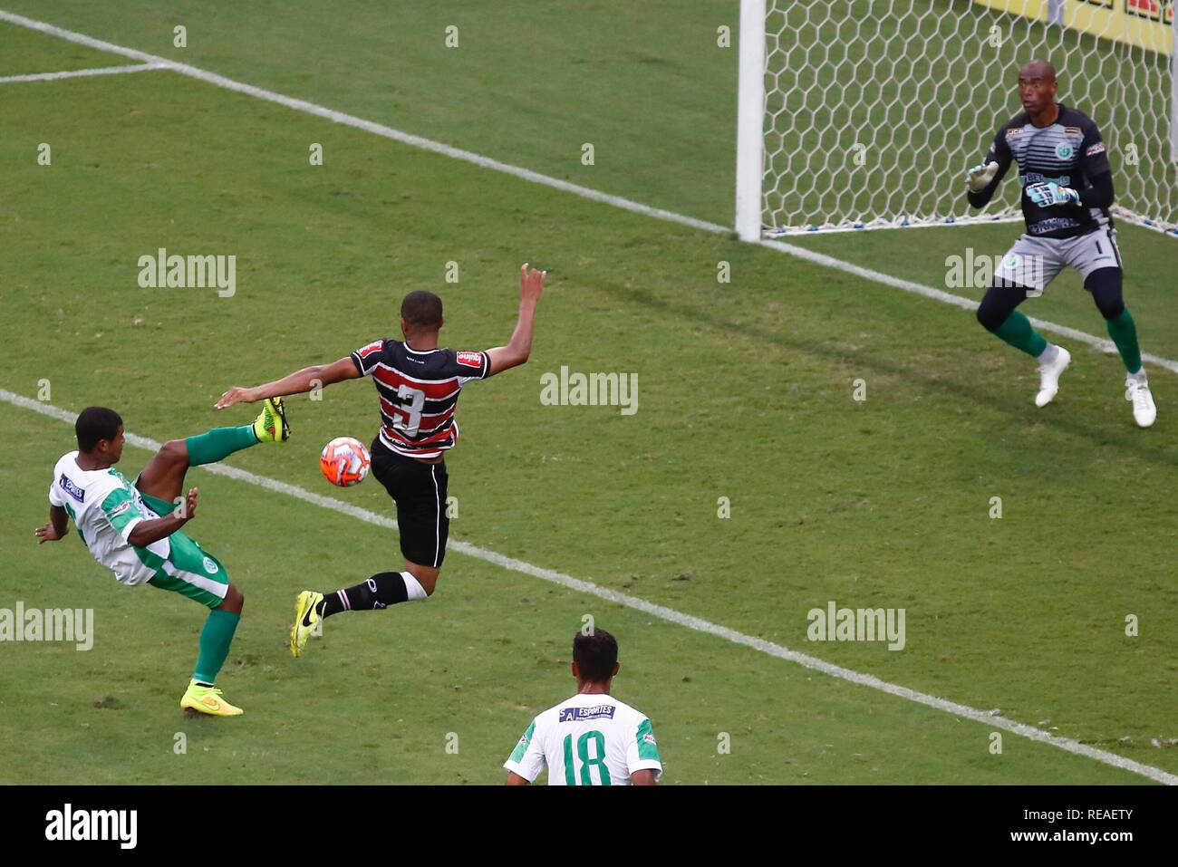 PE - Recife - 20/01/2019 - Pernambucano 2019, Santa Cruz x Amerika PE-jogo entre Santa Cruz x Amerika-PE, Pela primeira rodada do campeonato Pernambucano 2019, Partida realizada na Arena Pernambuco, Neste domingo (20) Foto: Paulo Paiva/AGIF Stockfoto