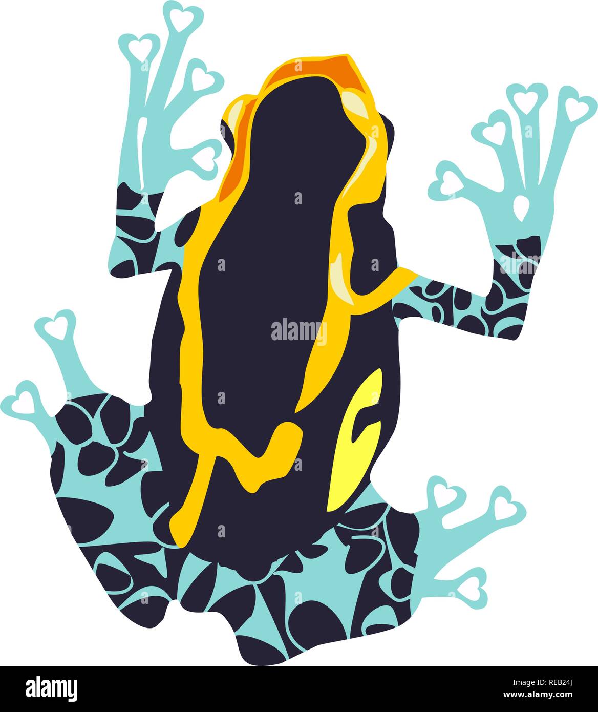 Vector Illustration eines poison Dart frog Silhouette. Stock Vektor