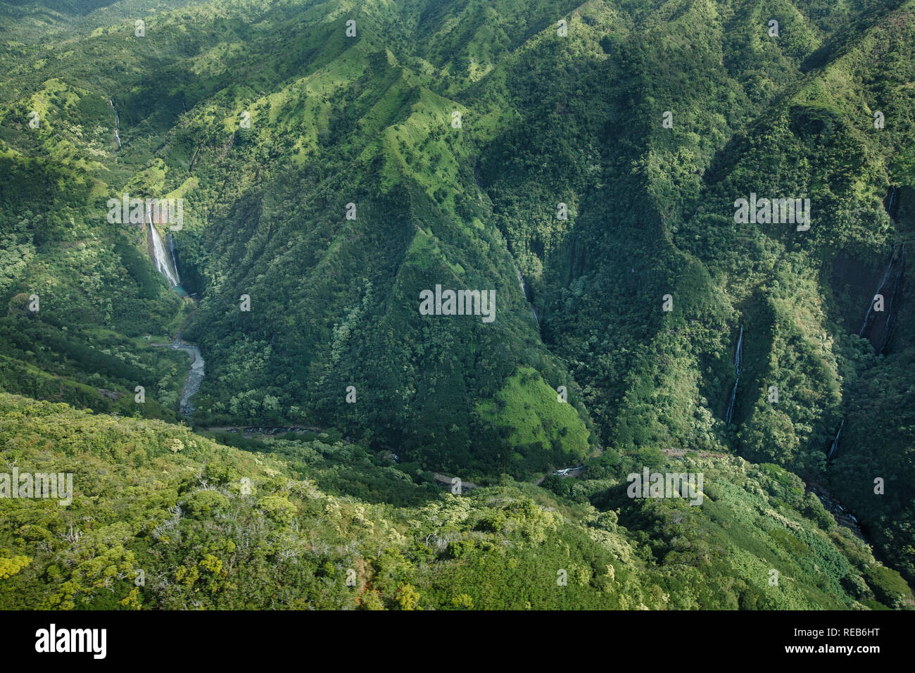 Manawaiopuna fällt (Jurassic Park fällt) Stockfoto