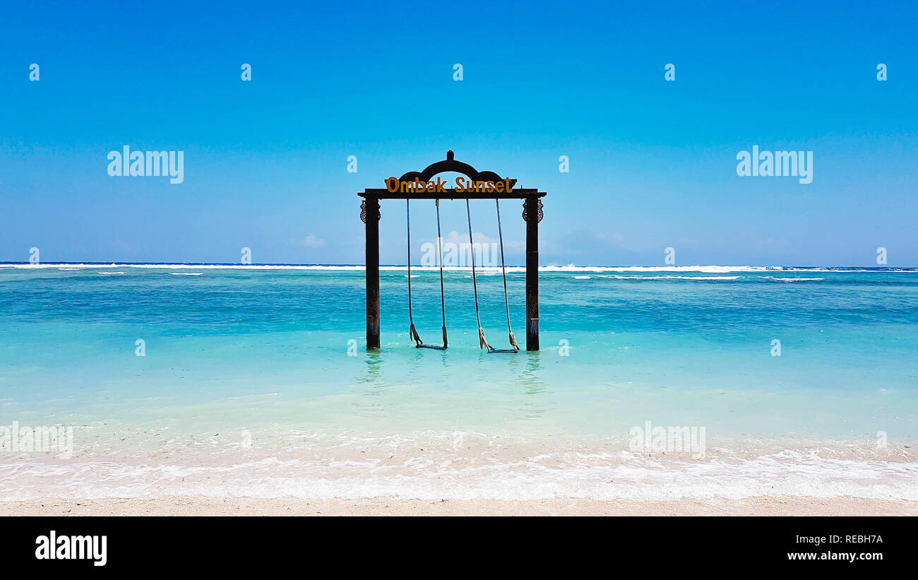 Schönen Strand von Gili Trawangan Lombok Indonesien Stockfoto