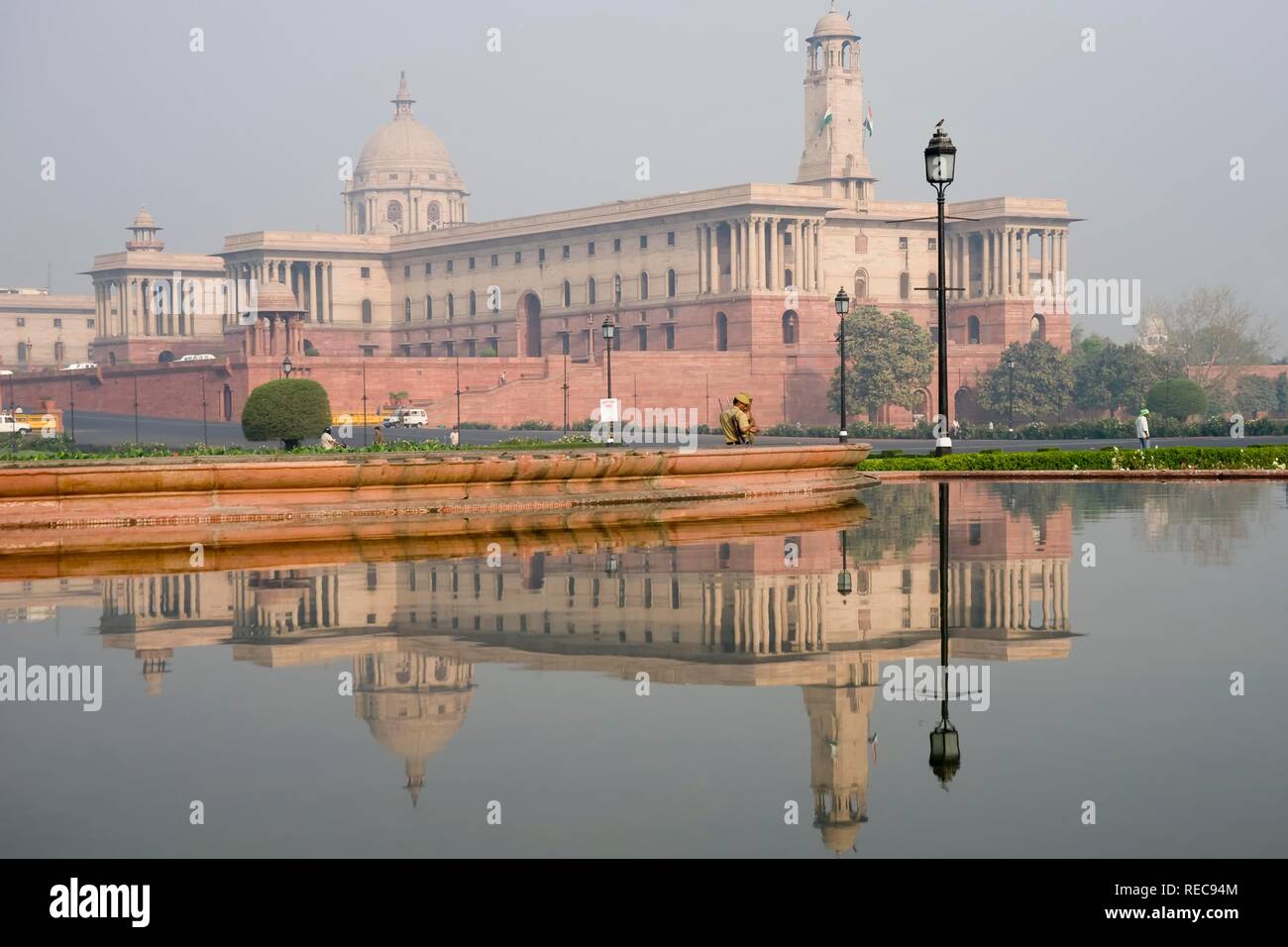 North Block der indischen Regierung Gebäude, Raisina Hill, Delhi, Indien Stockfoto