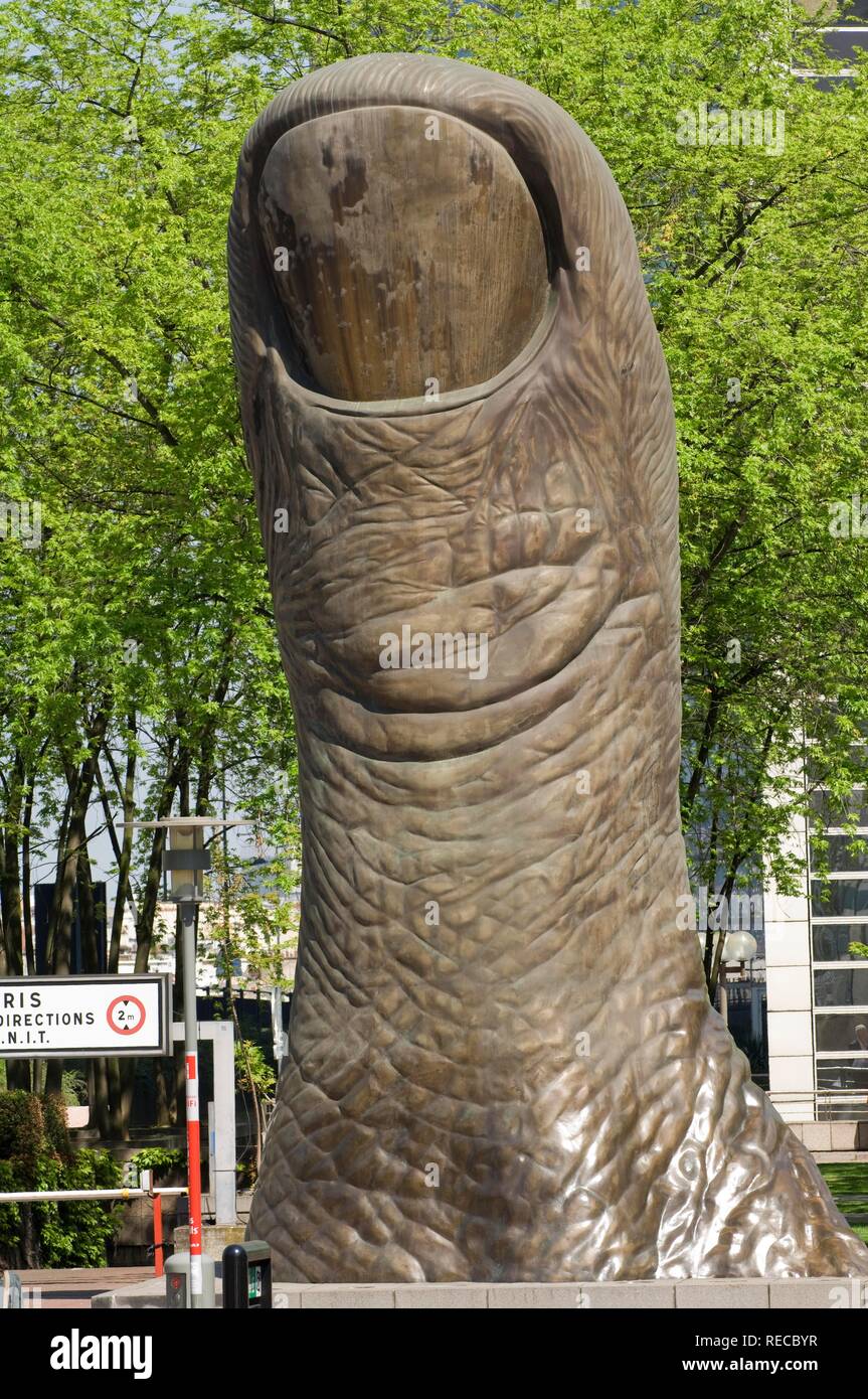 Riesige finger, Skulptur, La Defense, dem Geschäftsviertel, Paris, Frankreich, Europa Stockfoto