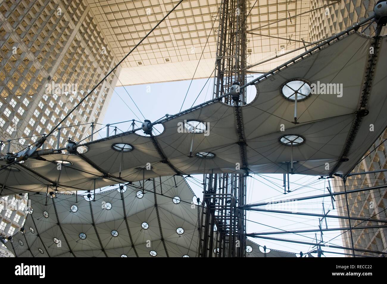 Detail von La Grande Arche, Architekt Johan Otto von Spreckelsen, 1989, La Defense, Paris, Frankreich, Europa Stockfoto