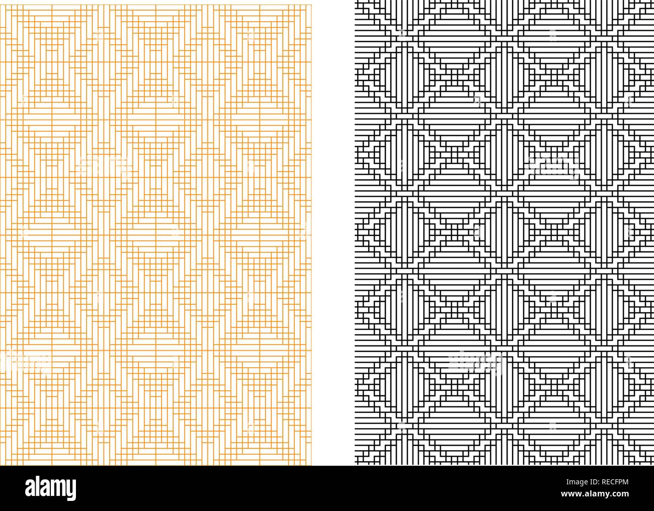 Nahtlose grid line Pattern im koreanischen Stil, Vektor Kunst Stock Vektor