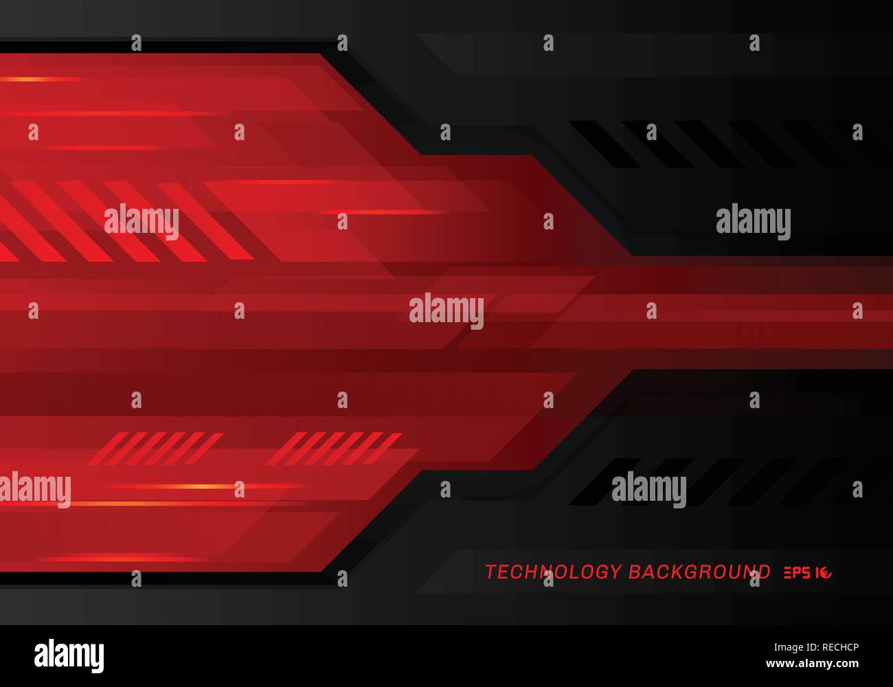 Abstrakte Technologie metallic rot schwarz Kontrast tech Innovation Hintergrund. Vector Illustration Stock Vektor