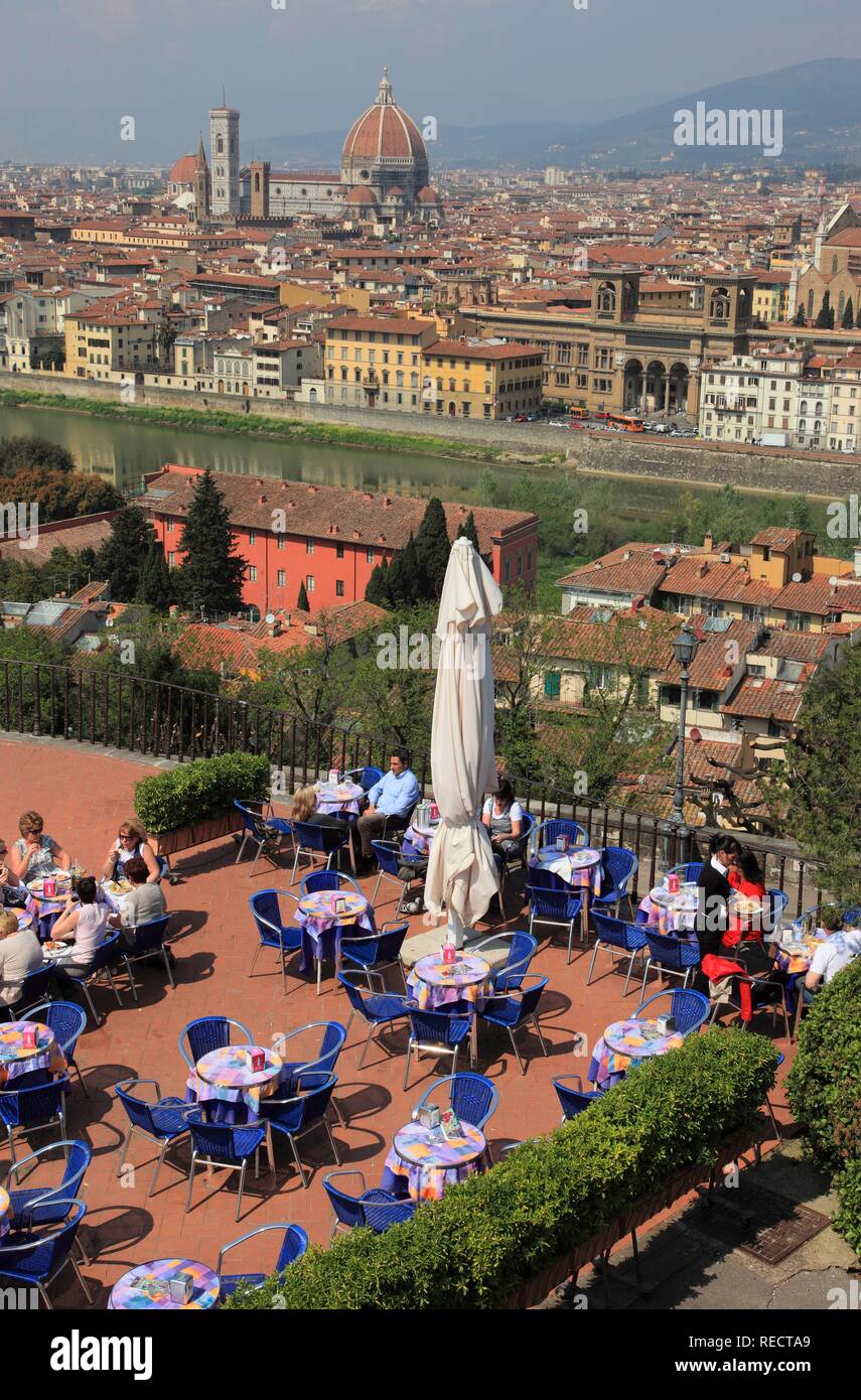 Blick von der Piazza Michelangelo über die Stadt, Firenze, Florenz, Toskana, Italien, Europa Stockfoto