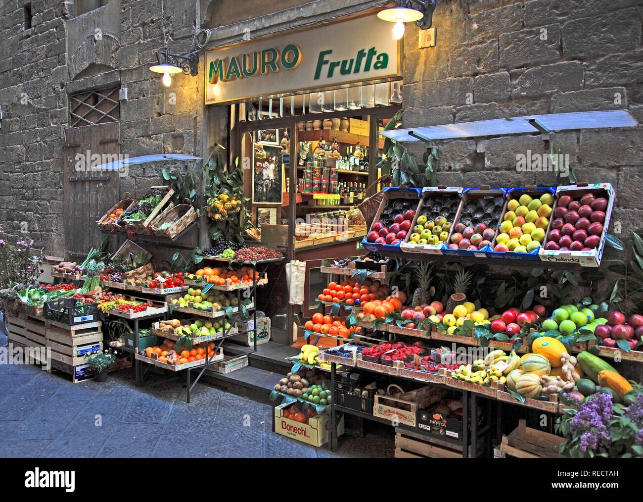 Obst shop, Firenze, Florenz, Toskana, Italien, Europa Stockfoto