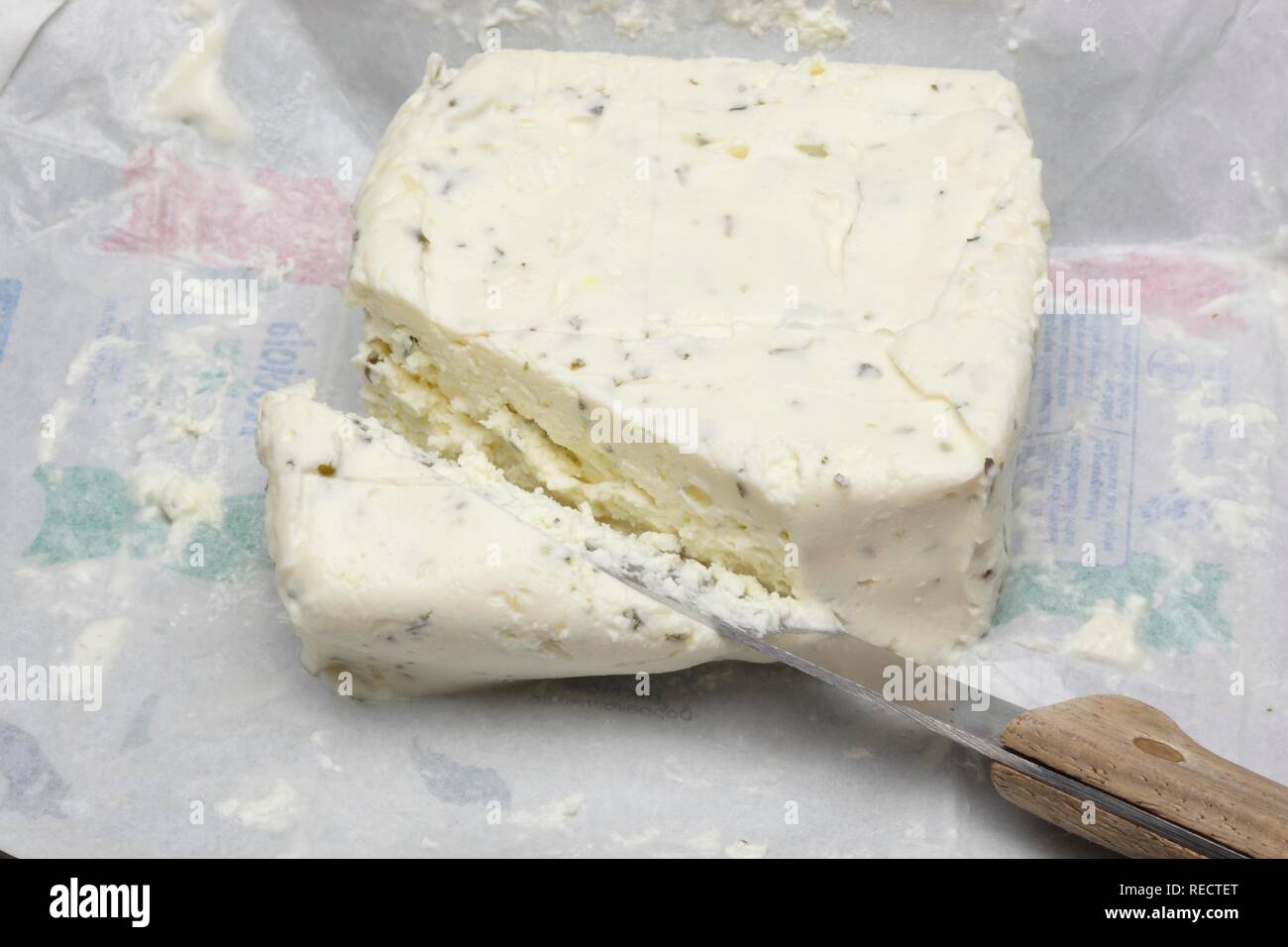 Robiola, Robiola Osella, italienischem Käse aus den Regionen Piemont und Lombardei Stockfoto