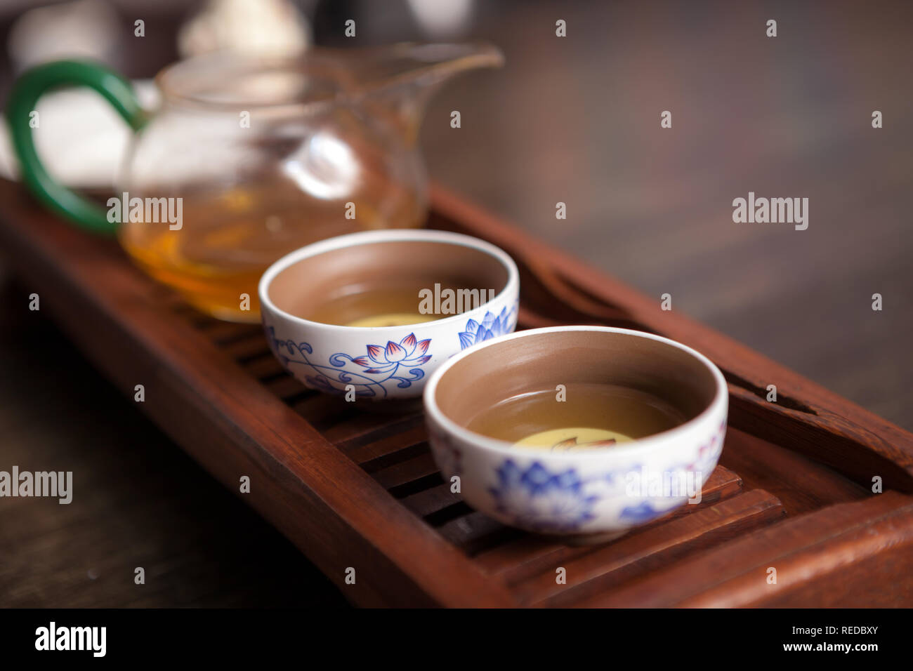 Chinesische Teezeremonie. Stockfoto