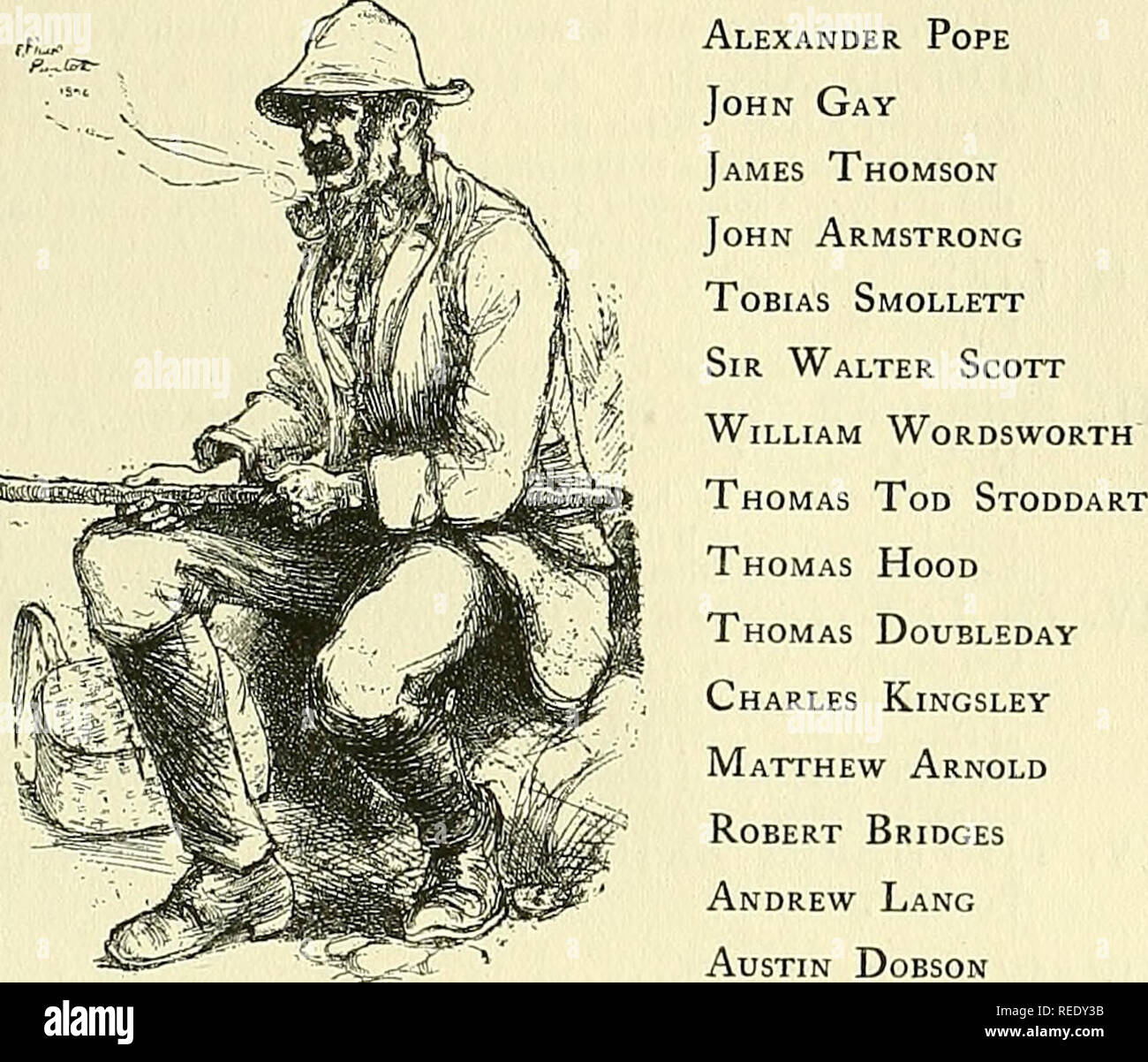 . Die Compleat Angler. Angeln. MUSA PISCAlRIX. Eine Sammlung von Angeln Songs. Von John Buchan, Autor von "Scholar Zigeuner." Mit sechs Radierungen von E. Philip Pimlott. Krone 8 vo [Bodley Head Anthologien^ 51. net. Ausgewählt von: John Dei^nys William Shakespeare Phineas Fletcher William Browne Edmund Waller Johannes Floud Sir Henry Wotton Christopher Marlowe Sir Walter Raleigh William Basse Izaak Walton John Donne John Chalkhill Charles Cotton John Bunyan. Austin Dobson EINIGE TRESS HINWEISE. '* Dieser Band Der bodley Anthologien sicher ist das Herz eines jeden Angler zu begeistern. Es ist eine Admira Stockfoto