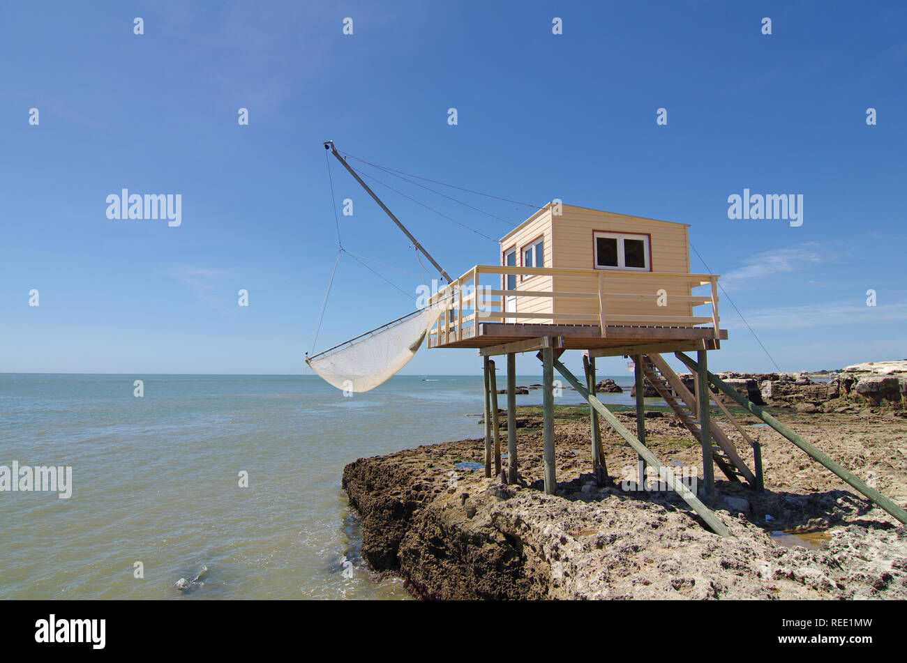 Angeln in der Mündung der Gironde. Westküste von Frankreich. Ryan Stockfoto
