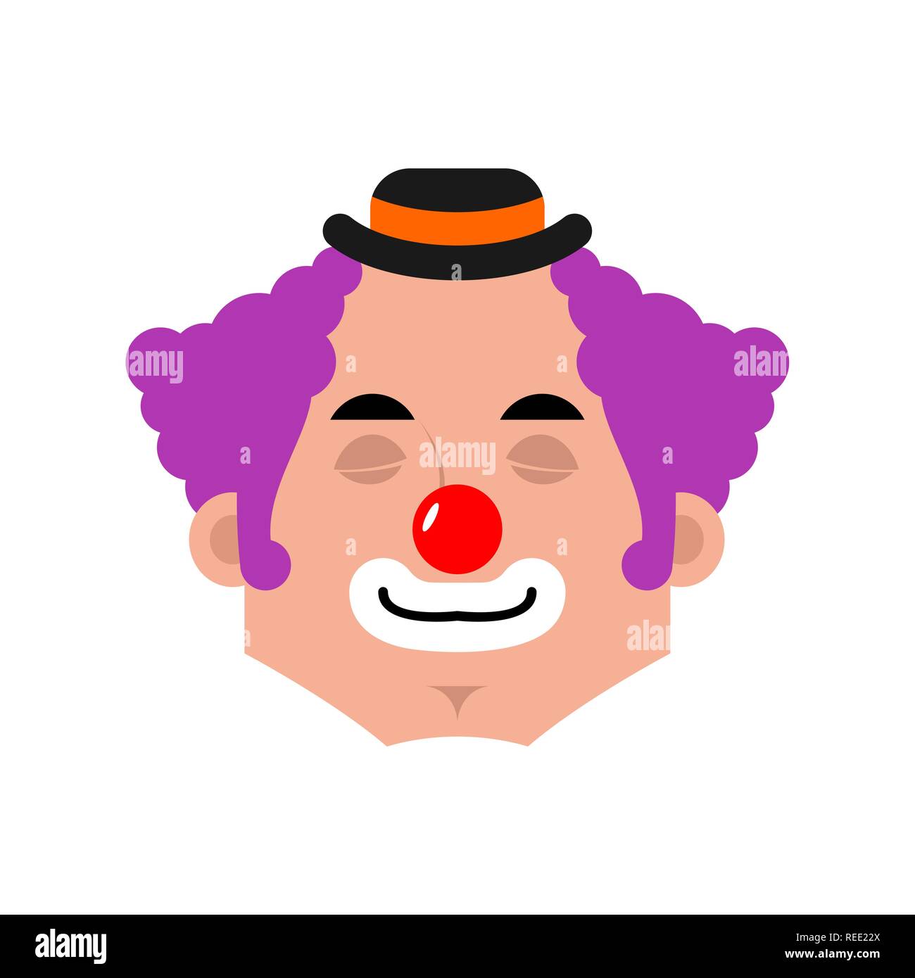 Clown schlafen emotion Avatar. funnyman Schlafen emoji. Harlekin Gesicht. Vector Illustration Stock Vektor