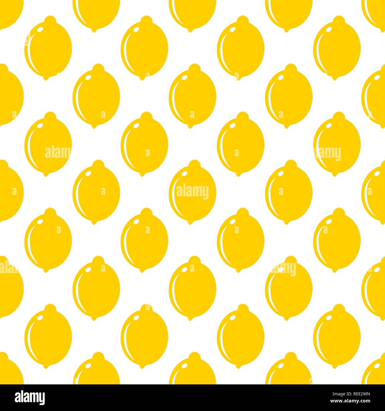 Zitrone ganze Früchte nahtlose Kunst auf weißem Muster Hintergrund Stock Vektor