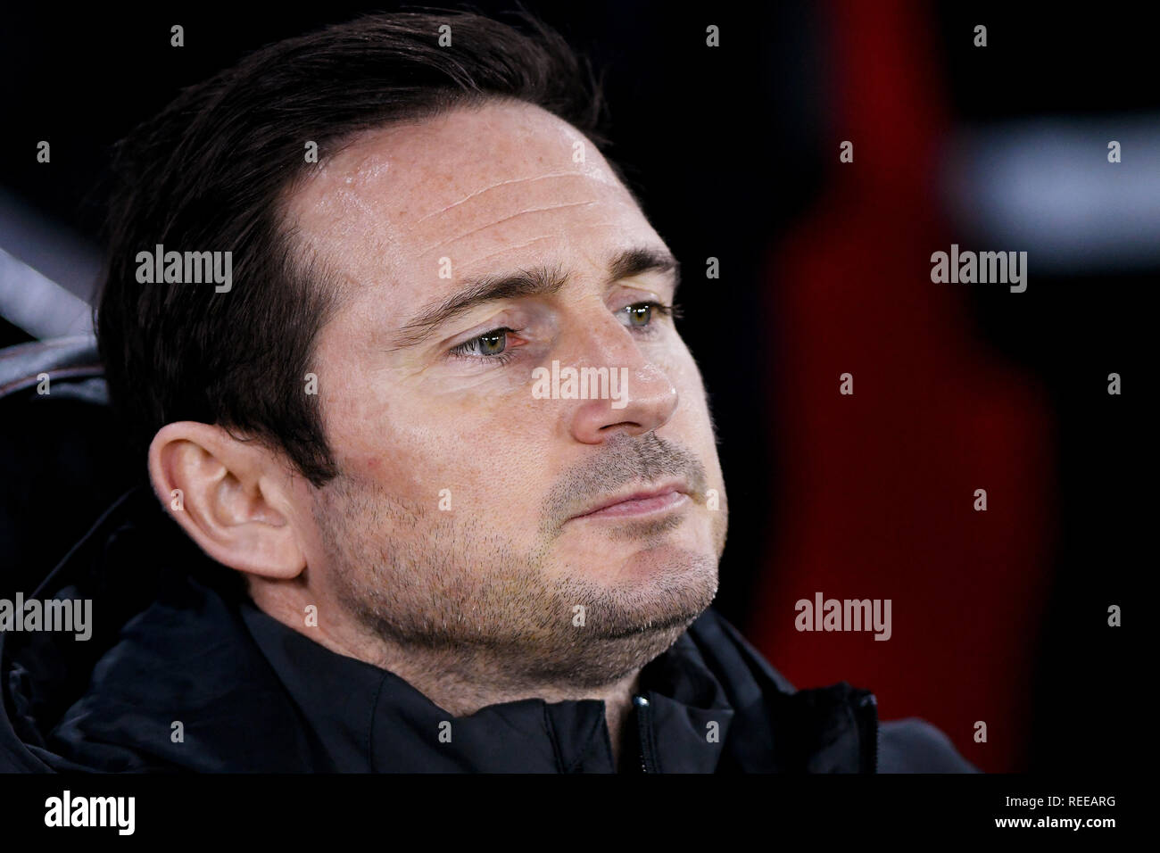 Frank Lampard, Manager von Derby County - Southampton v Derby County, der Emirates FA Cup in die dritte Runde Replay, St. Mary's Stadium, Southampton - 16 Jan Stockfoto