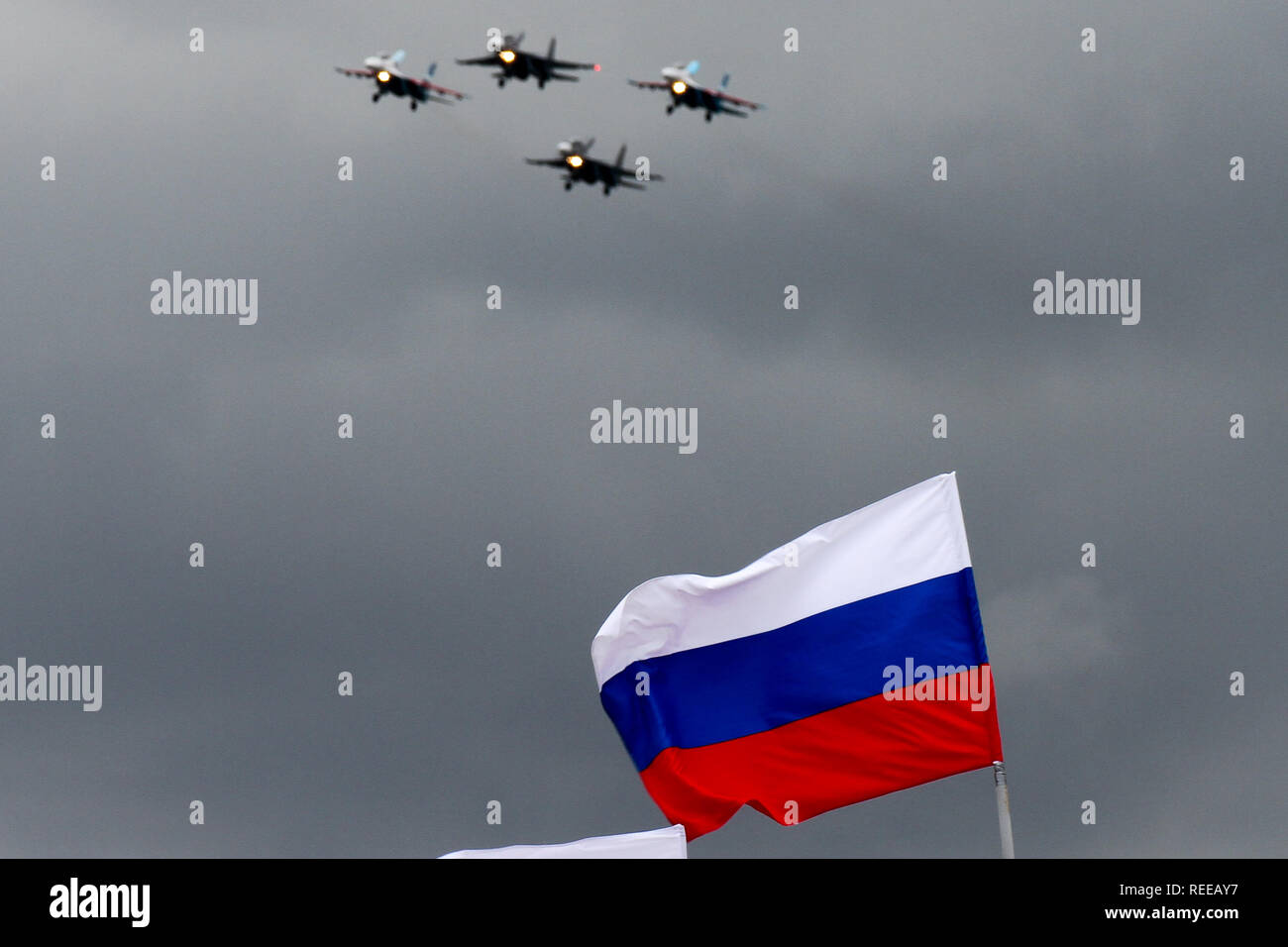 Russische Luftwaffe während der Anzeige Stockfoto