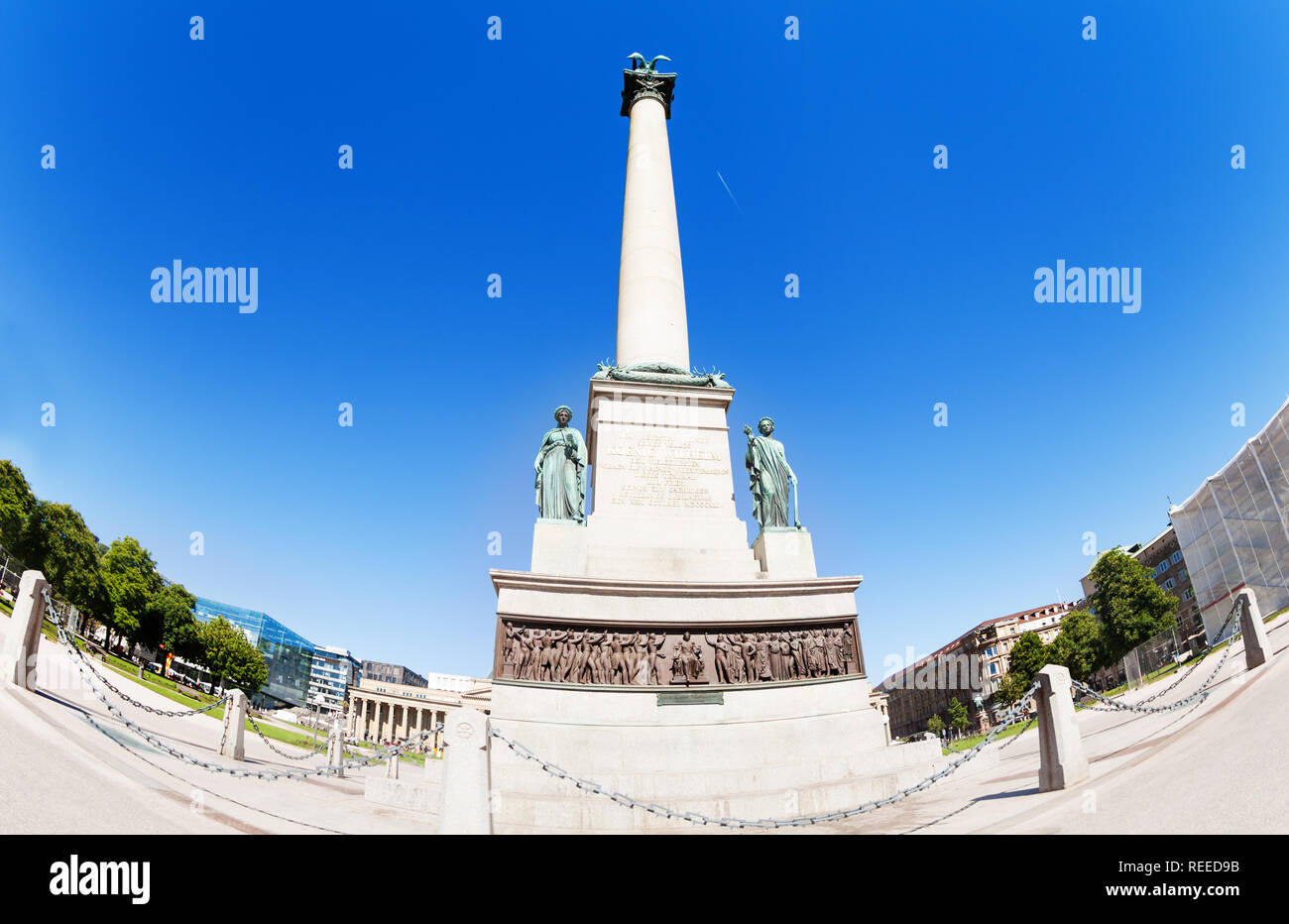 Jubiläum Spalte am Stuttgarter Schlossplatz Stockfoto